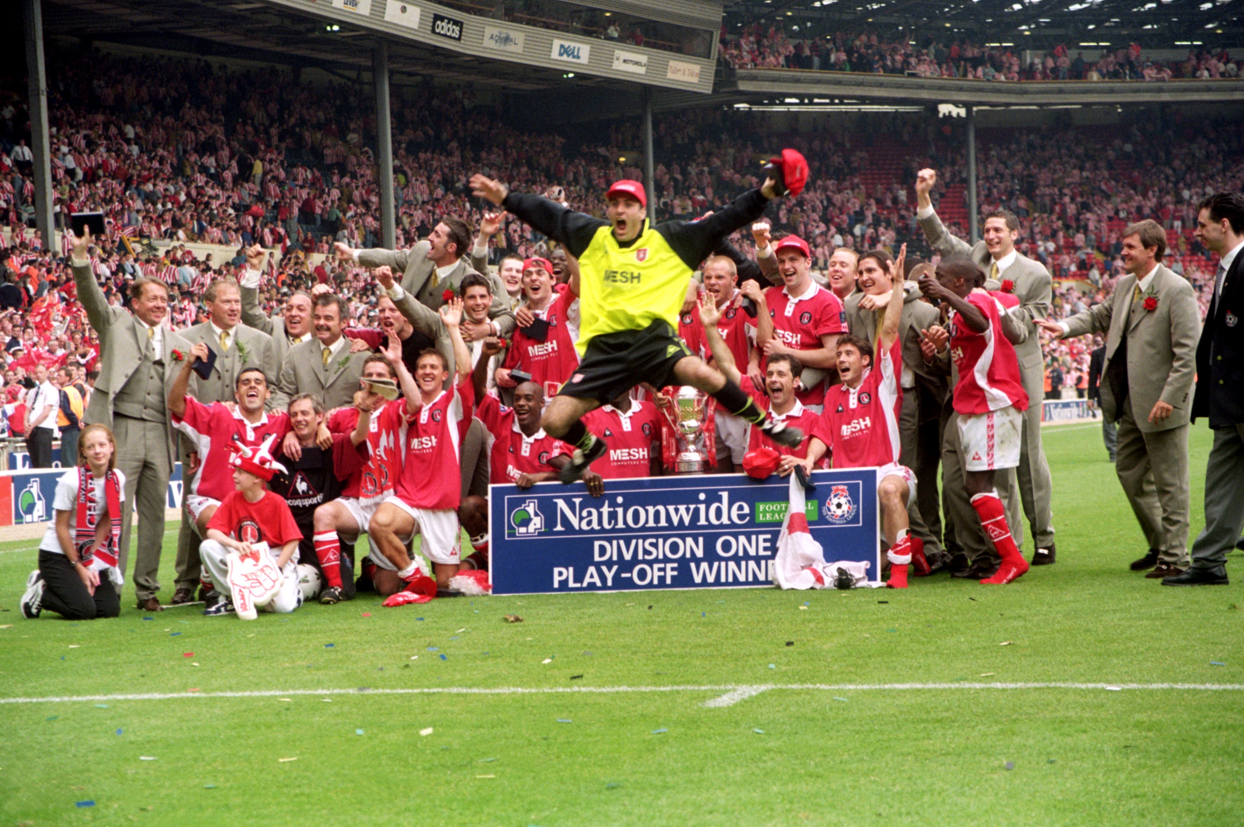 Charlton celebrate winning the 1998 Division One play-offs