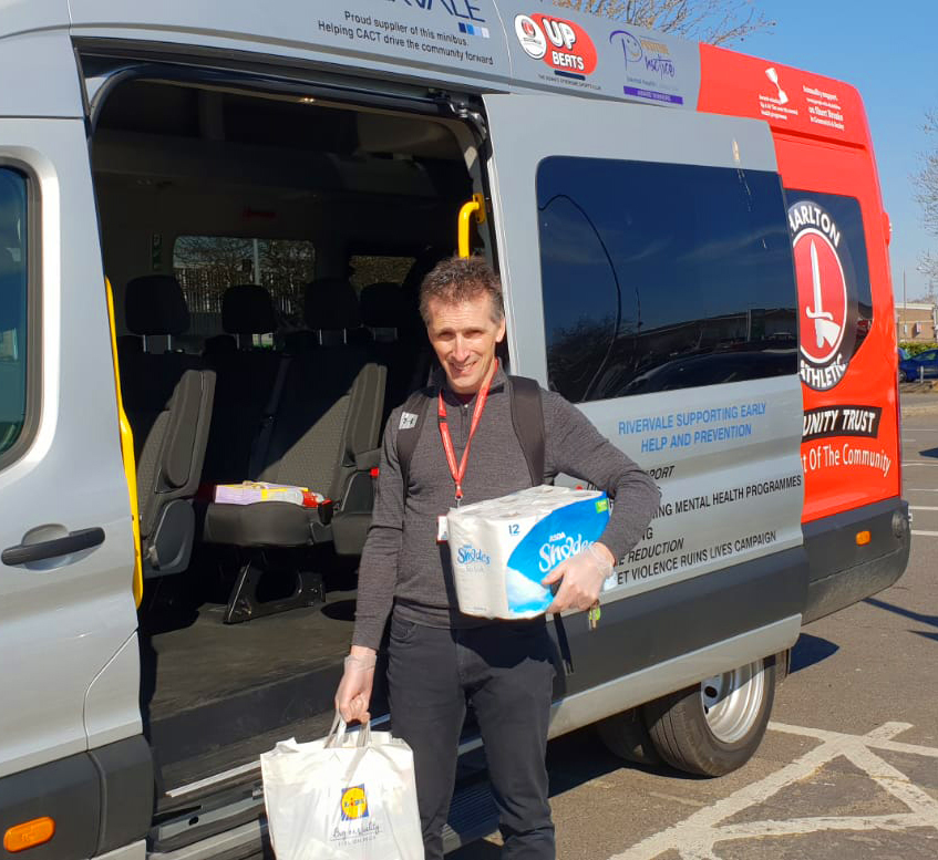 CACT volunteer helping with food deliveries during the COVID-19 pandemic