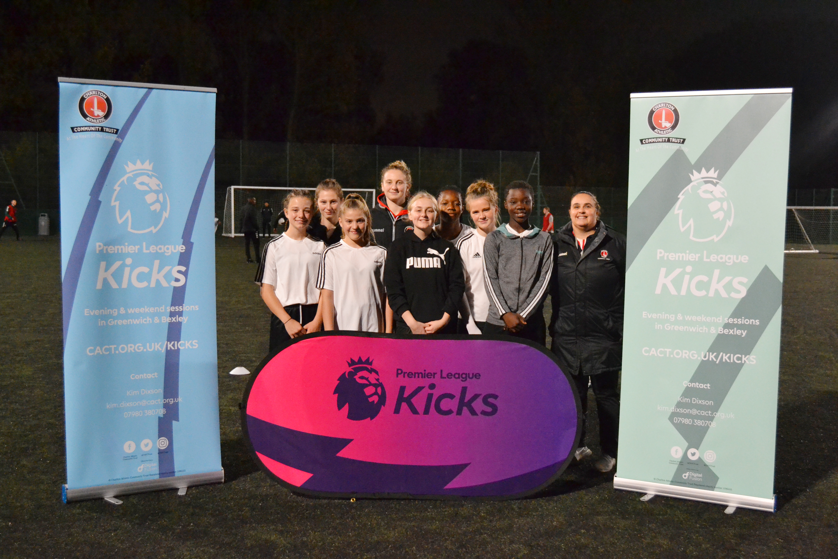A group of young people at a Premier League Kicks event