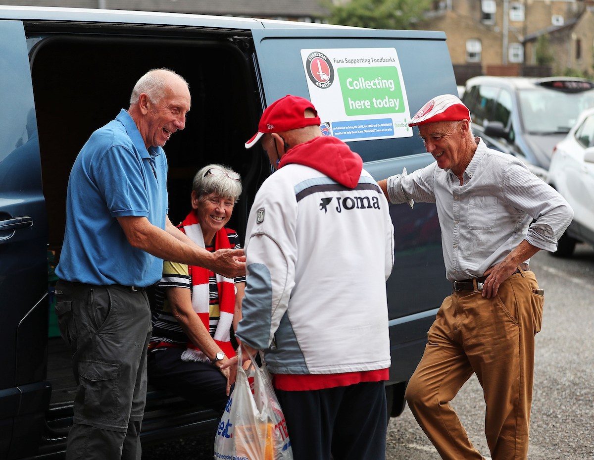 Supporters donating to Greenwich Foodbank