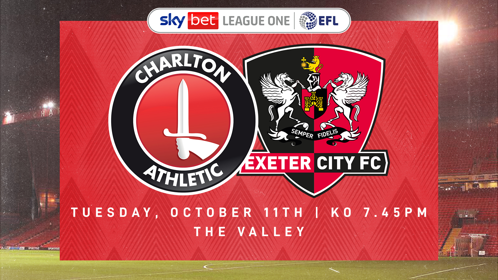 Purchase your tickets for Charlton v Exeter City