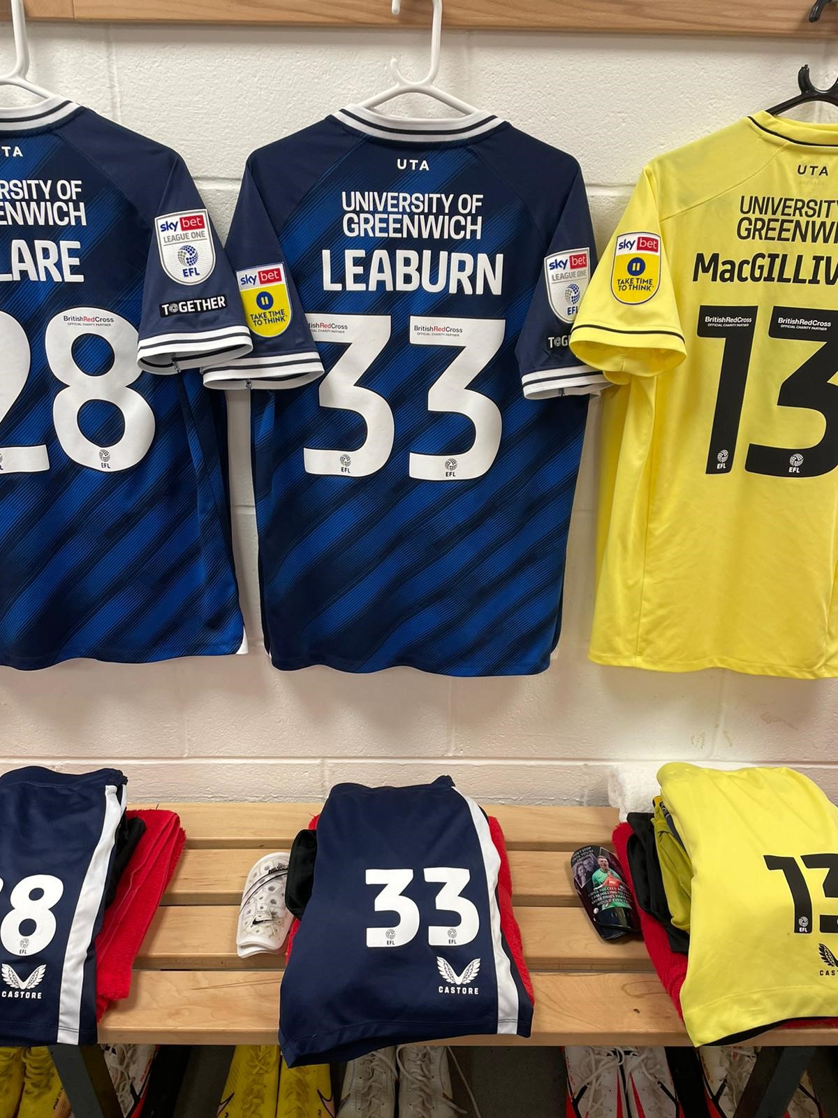 Miles Leaburn's shirt ahead of Lincoln City game
