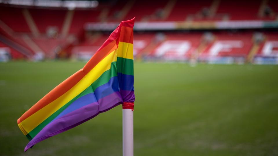 Rainbow flag at The Valley