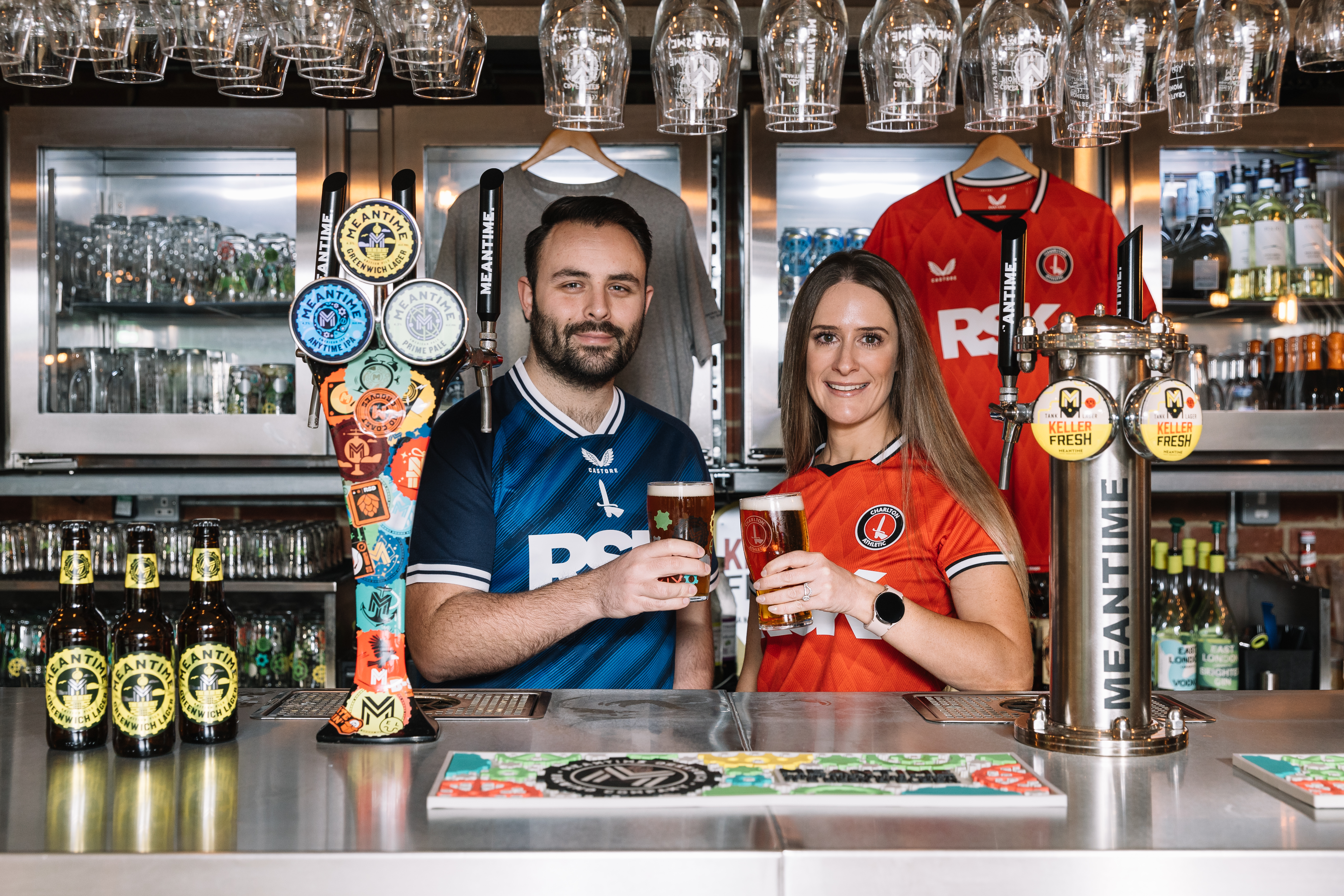 Fan Advisers Lewis Catt and Lucy Bishop at the Meantime Brewery