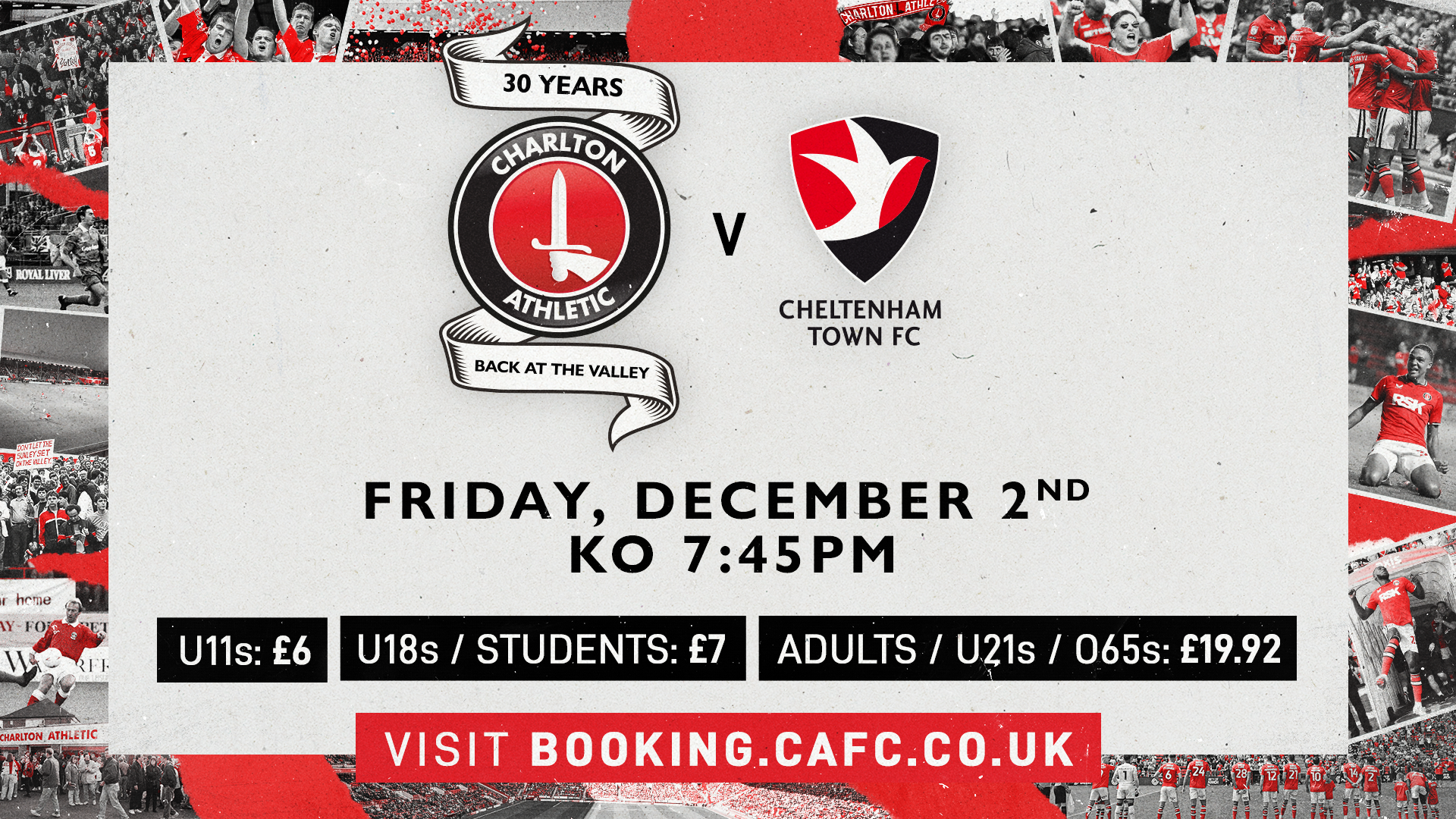 Get your tickets for Charlton v Cheltenham Town