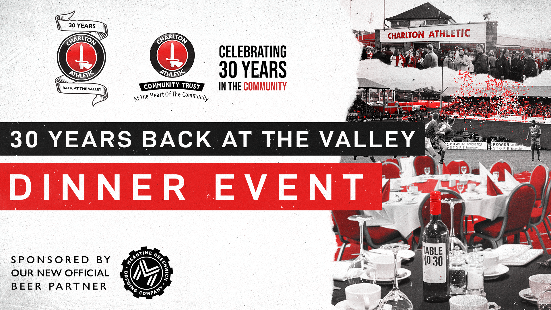 30 Years Back At The Valley dinner event poster