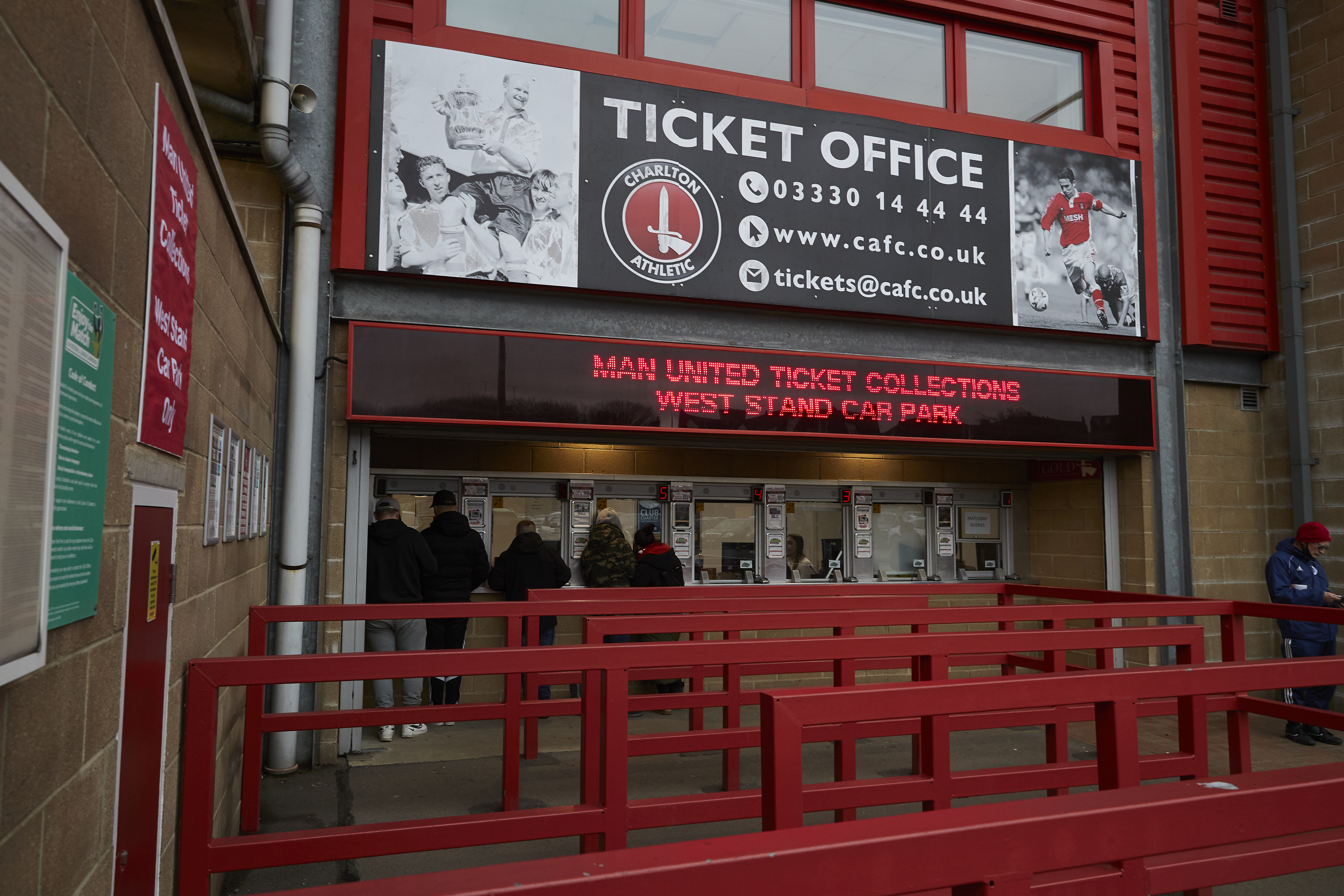 Supporters queuing at the club's ticket office