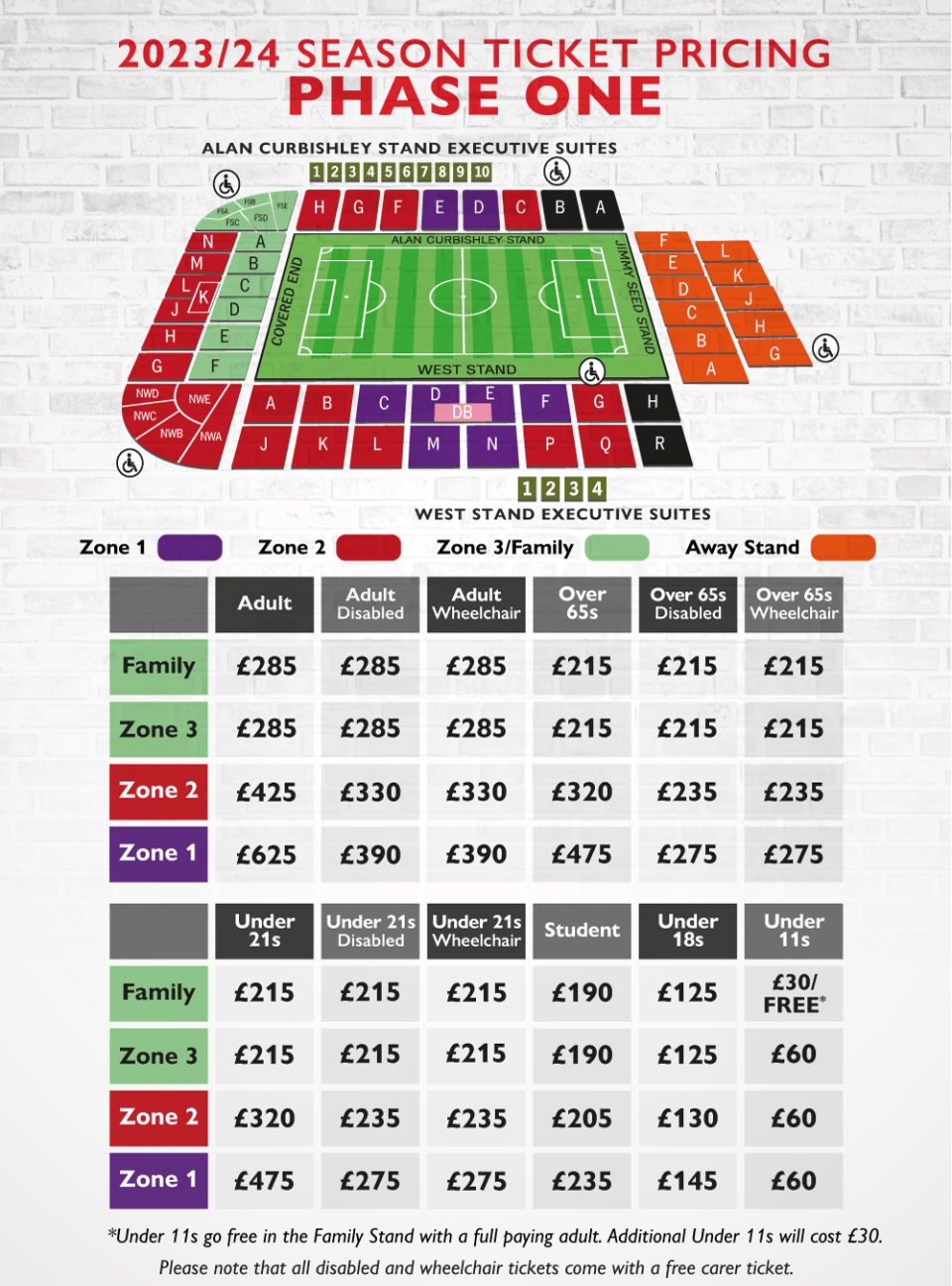 2022-23 Season Ticket and Matchday Prices