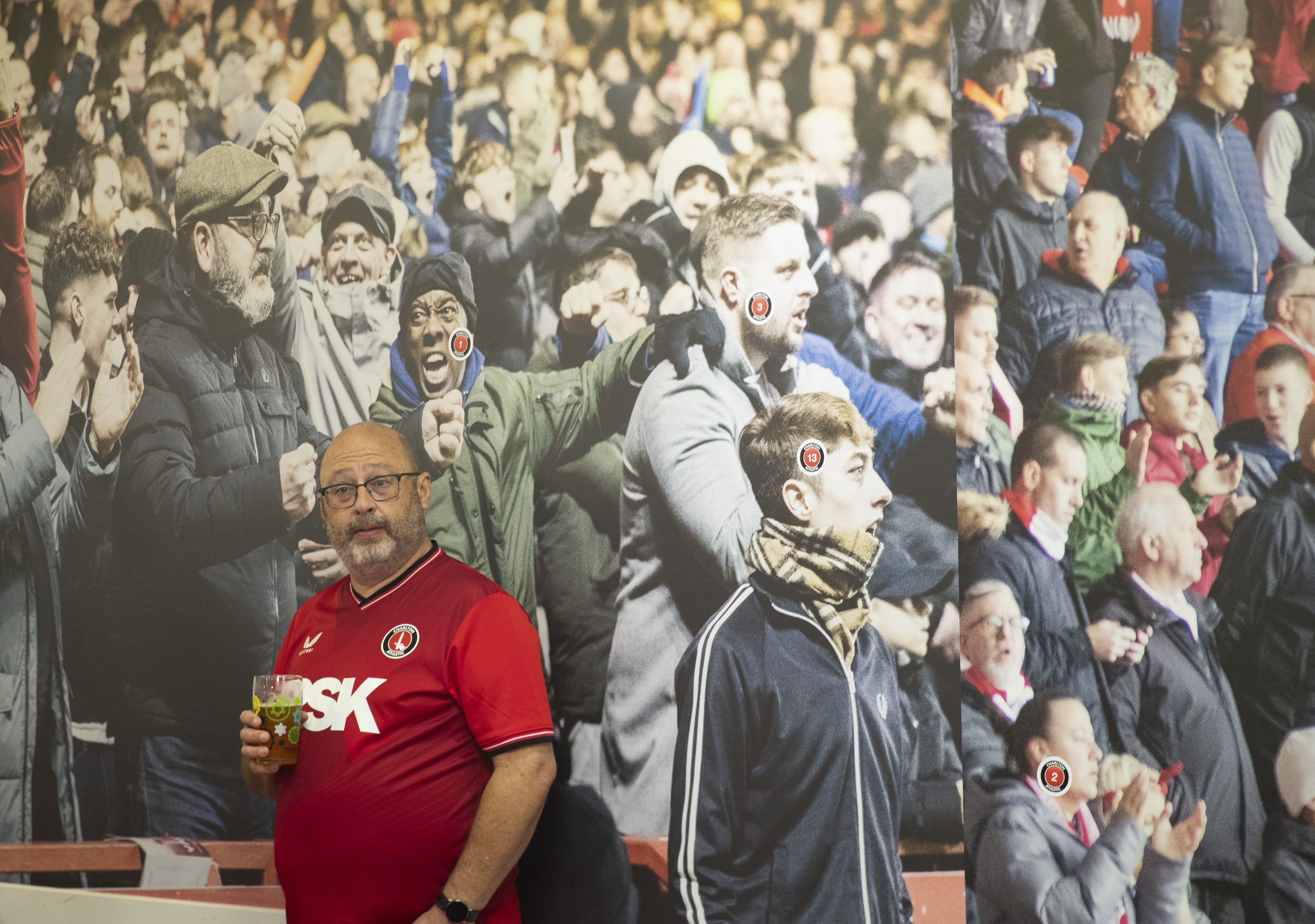 A supporter with his free beer