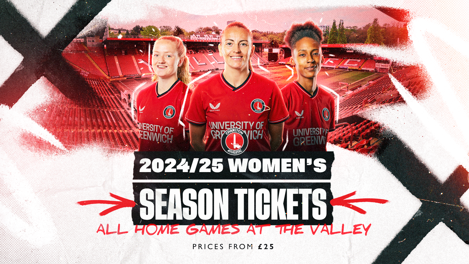 Season ticket image containing three women's players.