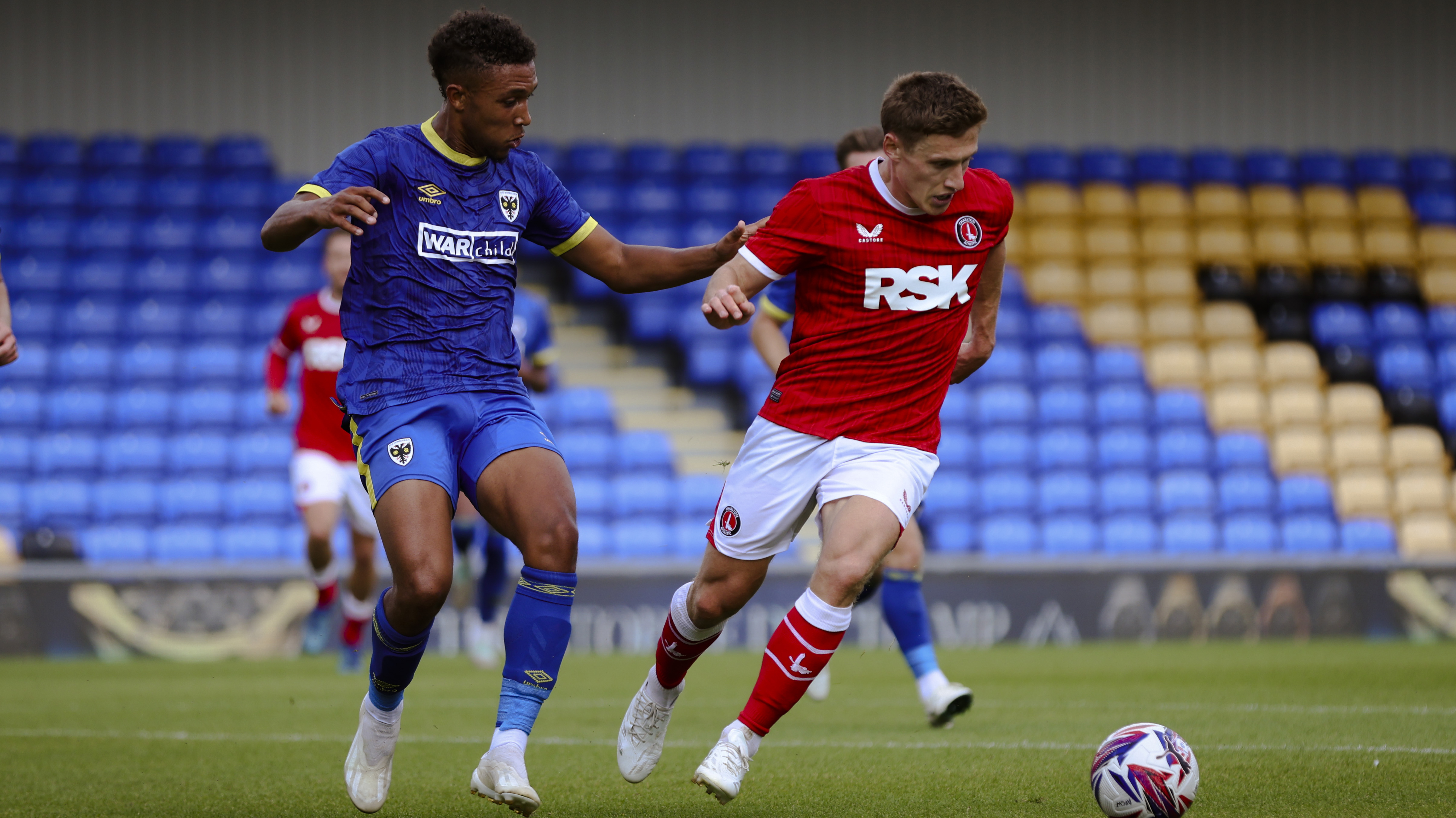 Greg Docherty playing against AFC Wimbledon