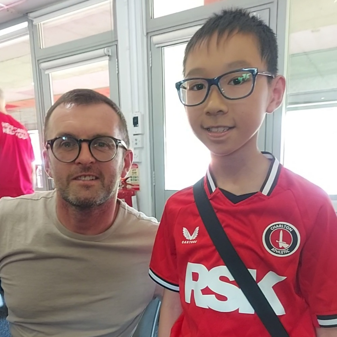 12-year-old Ethan Hui with Nathan Jones