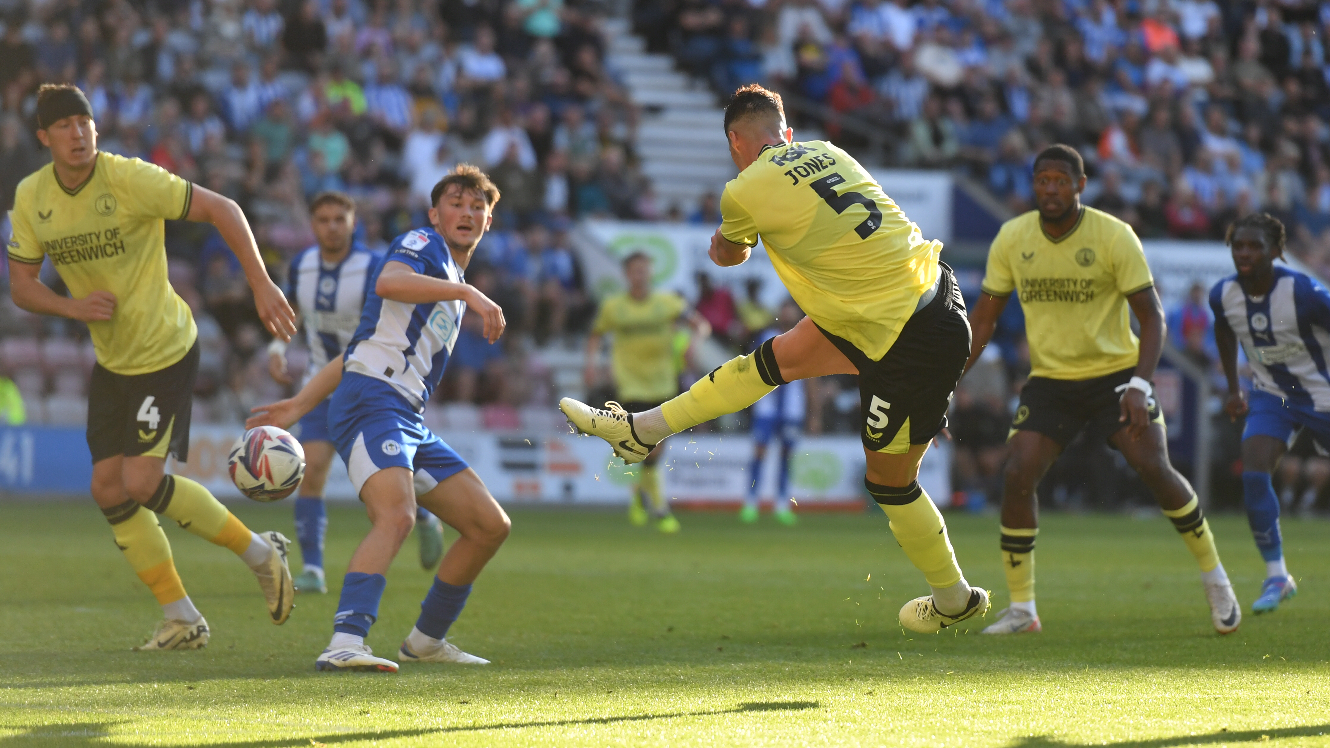 Lloyd Jones scores against Wigan