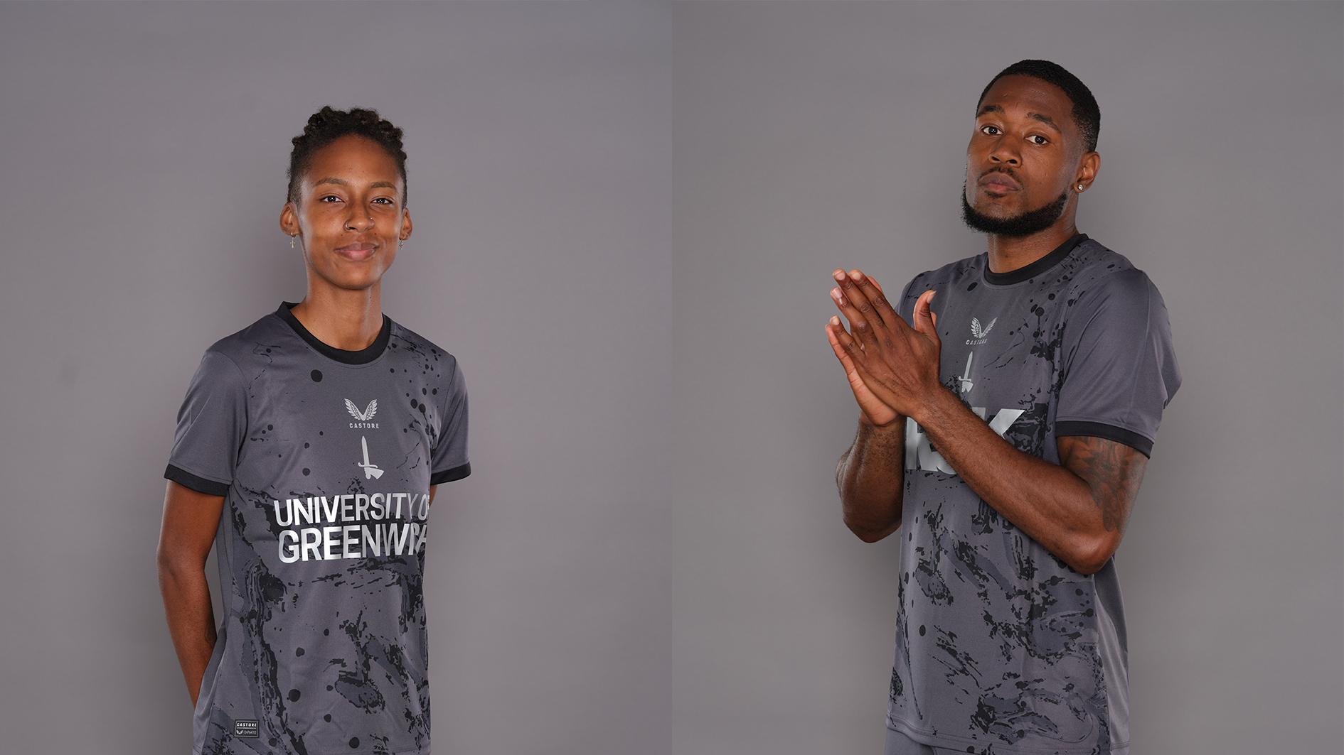 Chuks Aneke and Elisha N'Dow in the 2024/25 third kit.