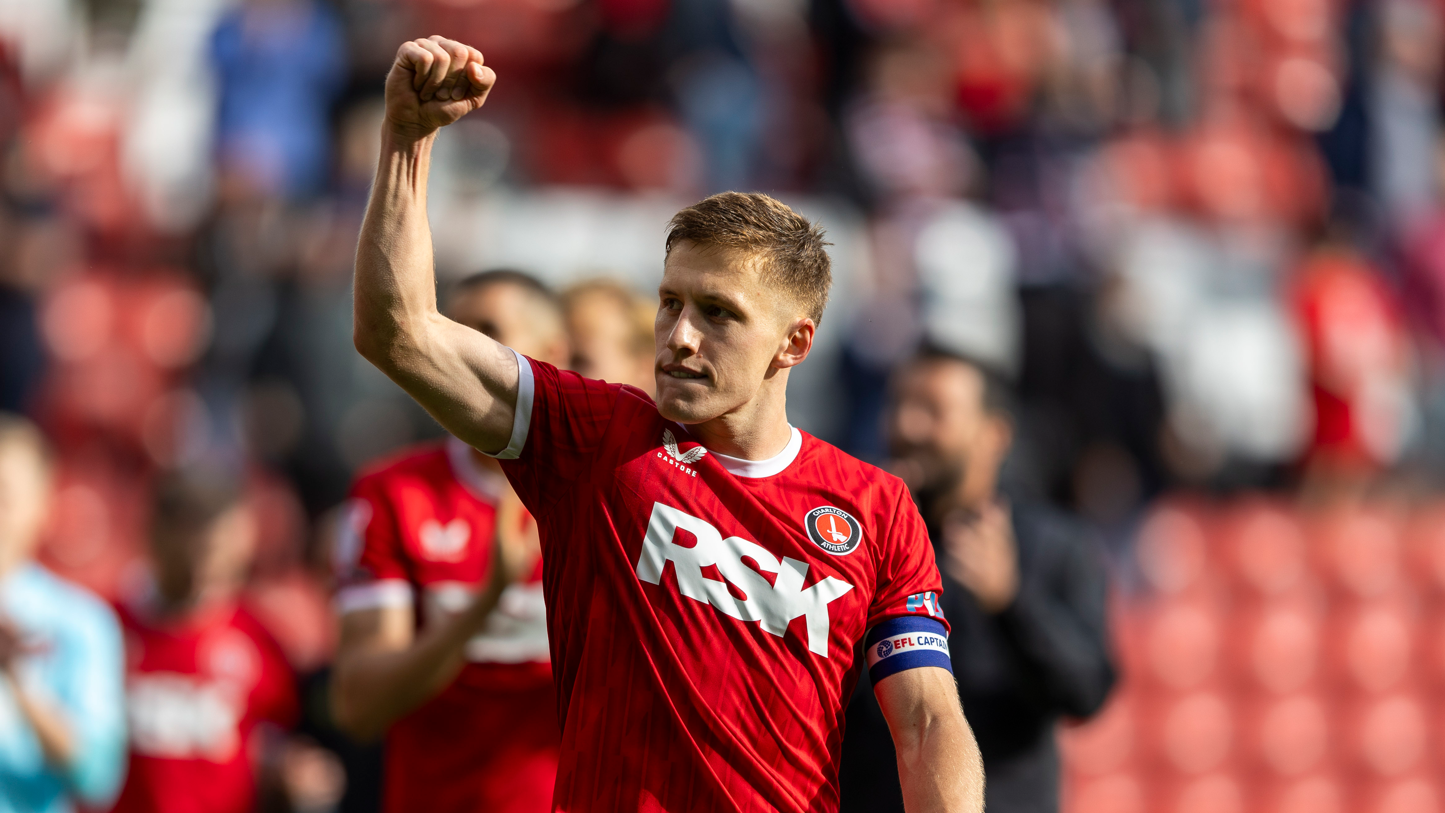 Greg Docherty celebrates 2-0 win over Bolton.