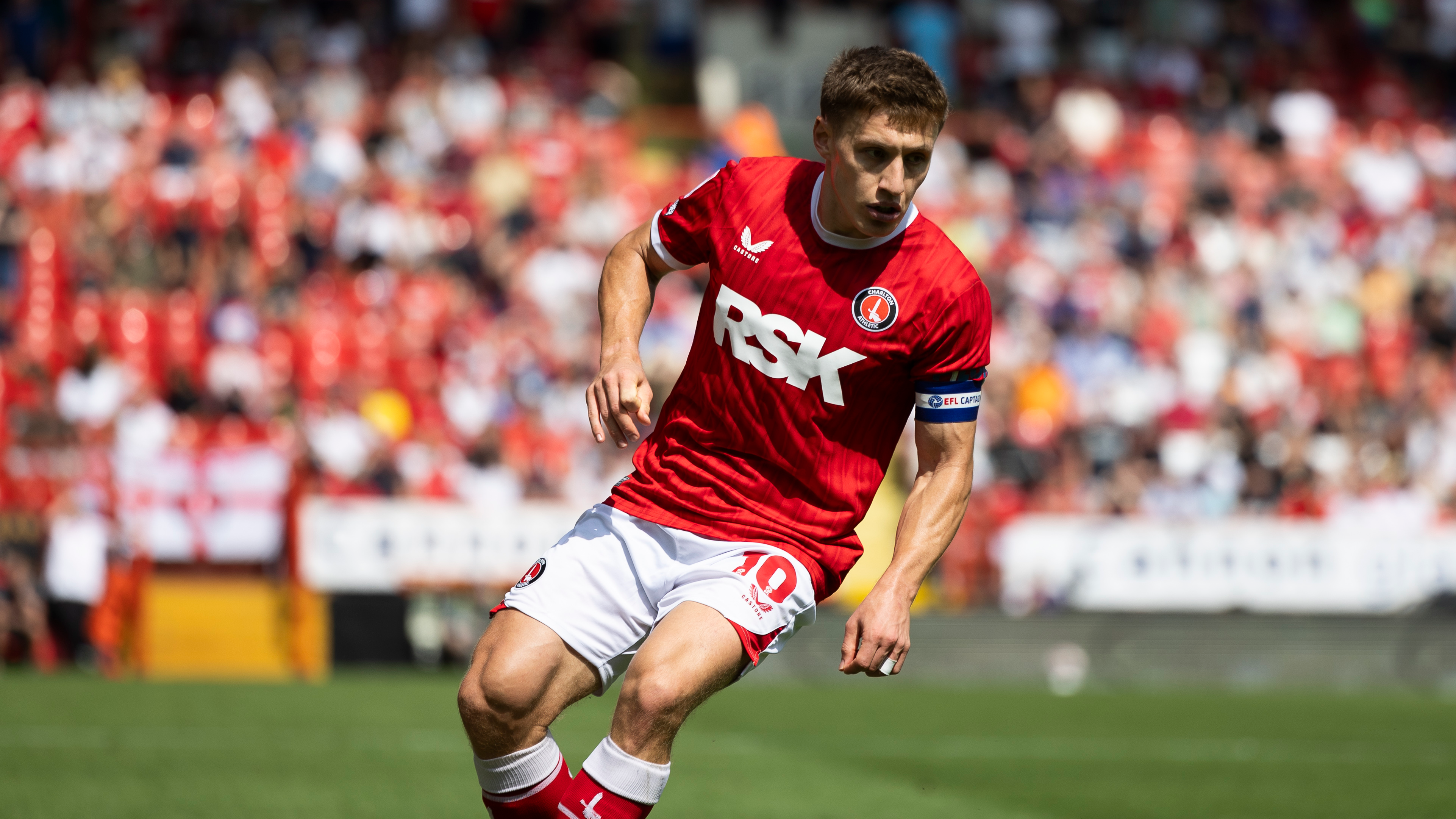 Greg Docherty of Charlton Athletic in possession during the Sky Bet League 1 match between Charlton Athletic and Leyton Orient at The Valley, London