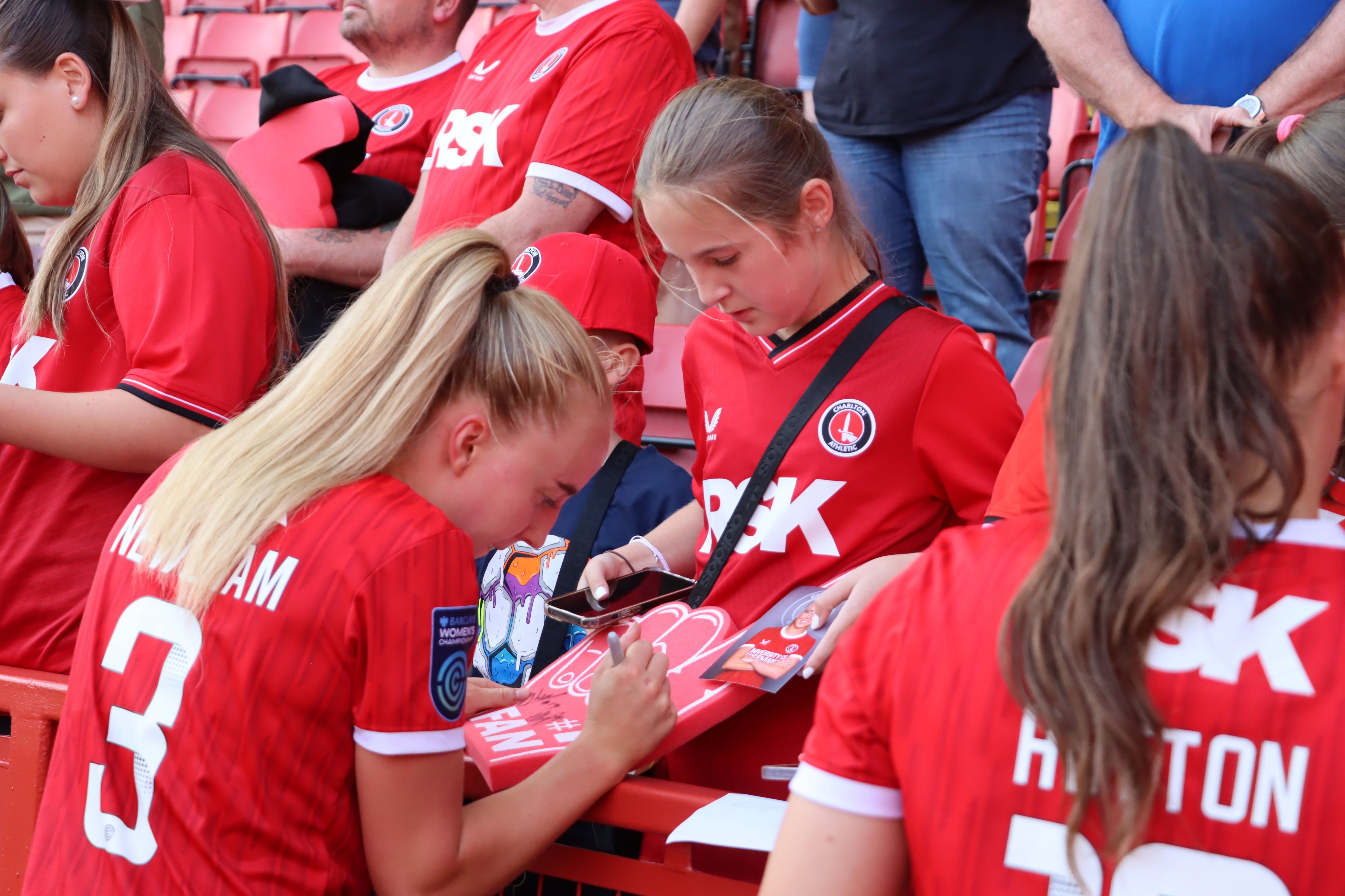 Charlotte Newsham with the fans