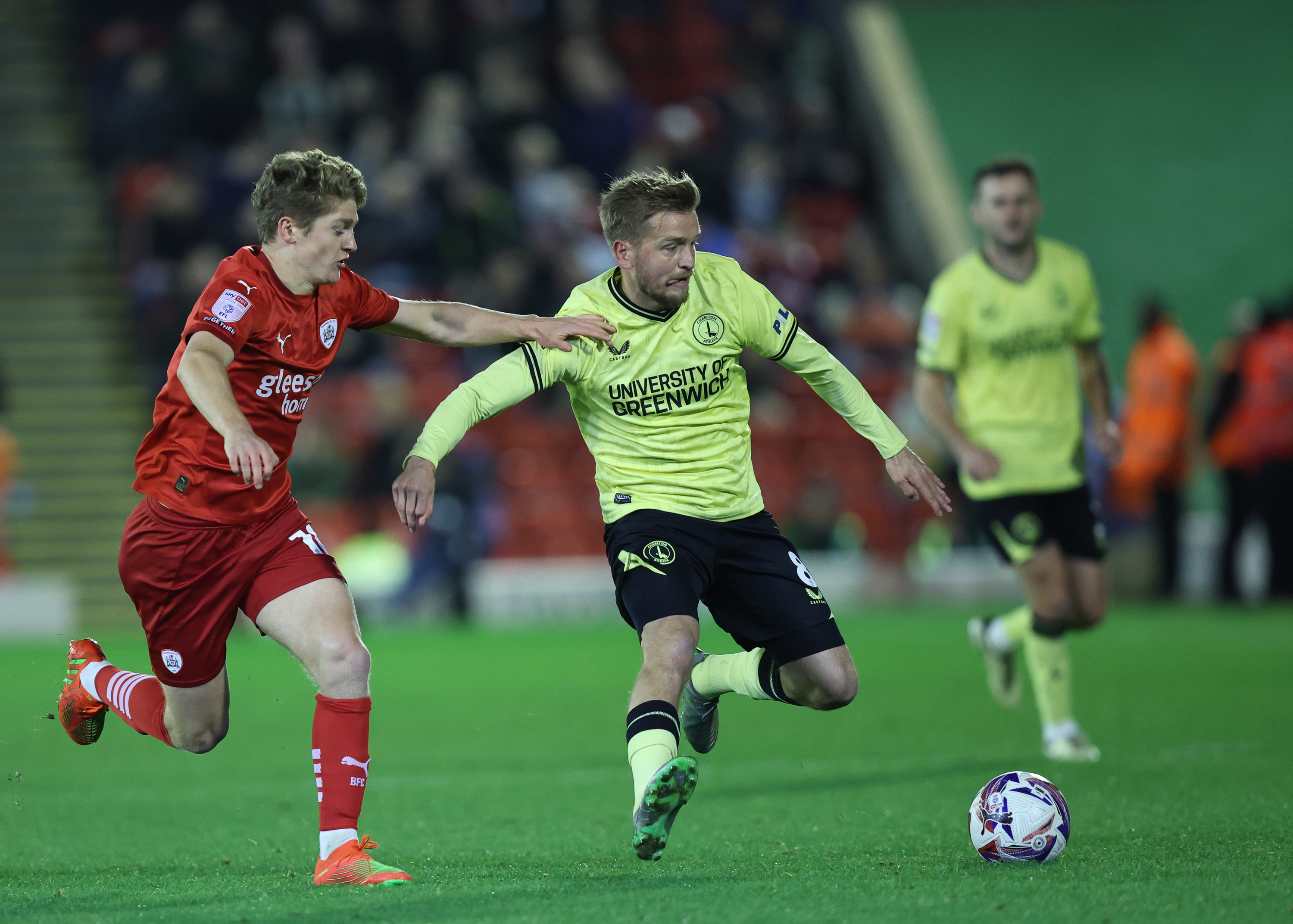 Luke Berry battles for the ball