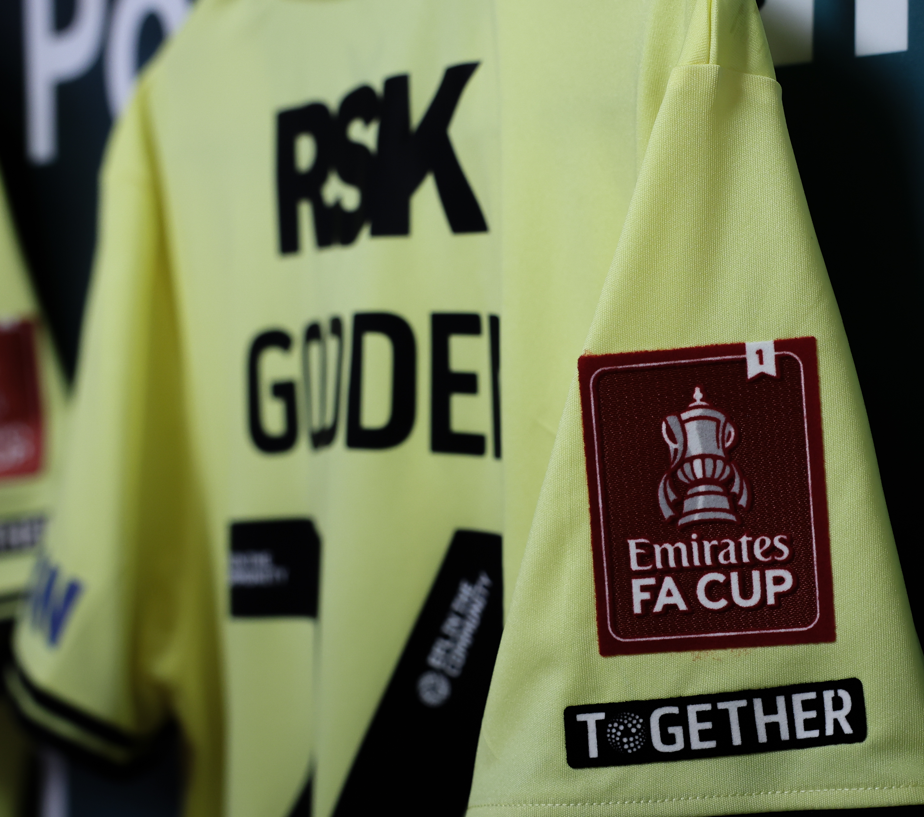 Close up on FA Cup shirt