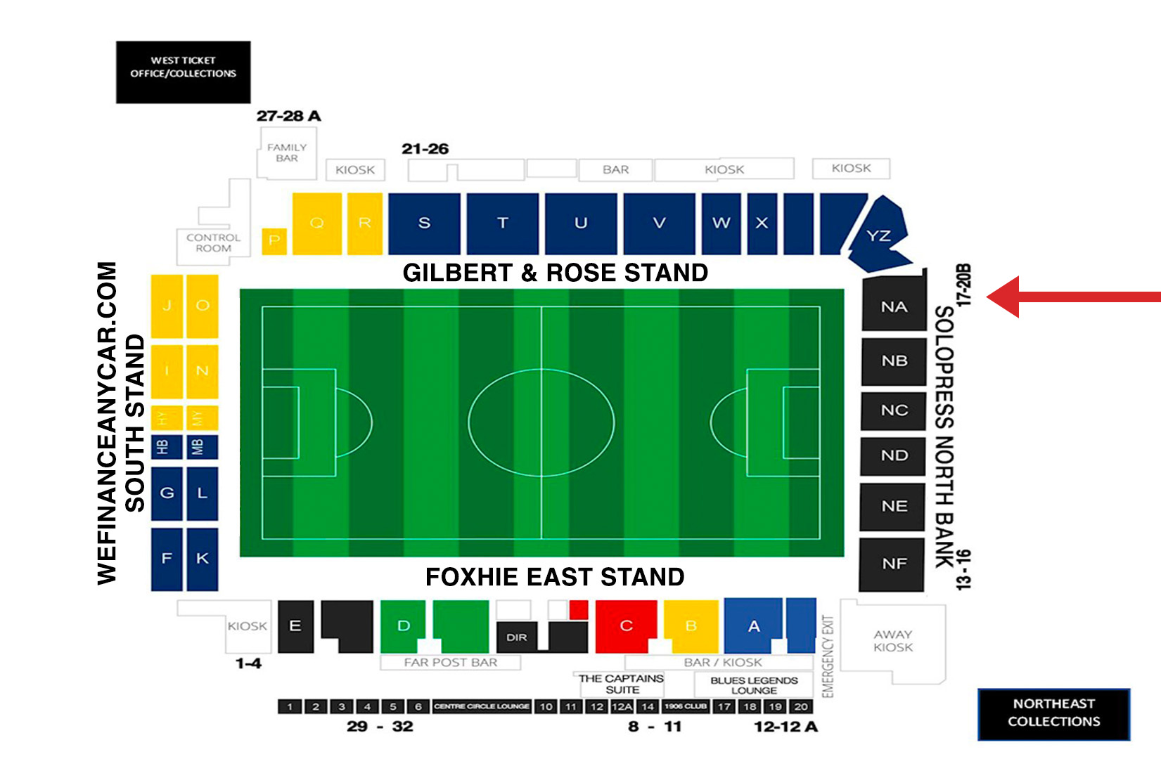 Roots Hall Ground Map