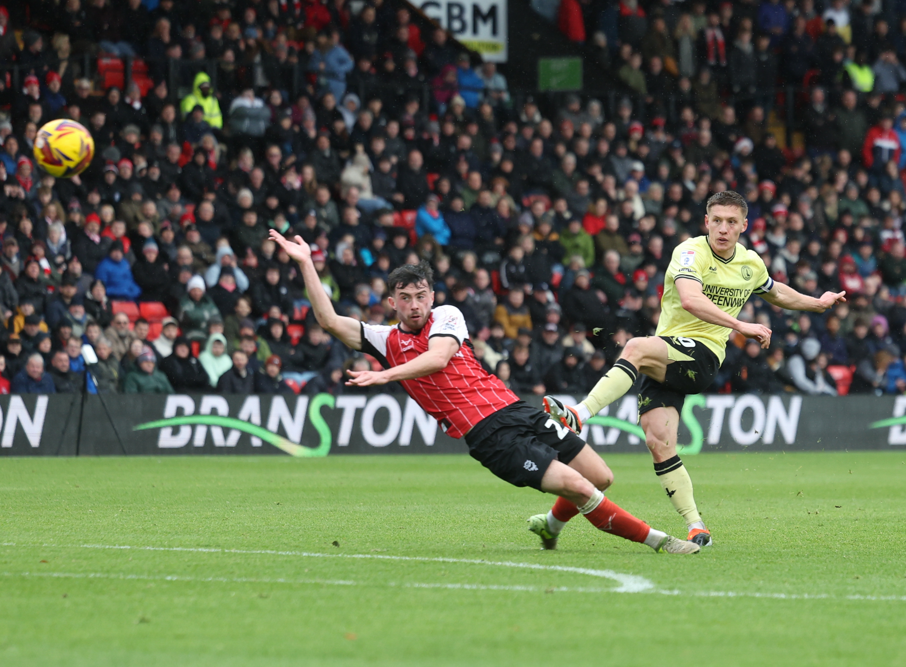 Docherty shoots at goal