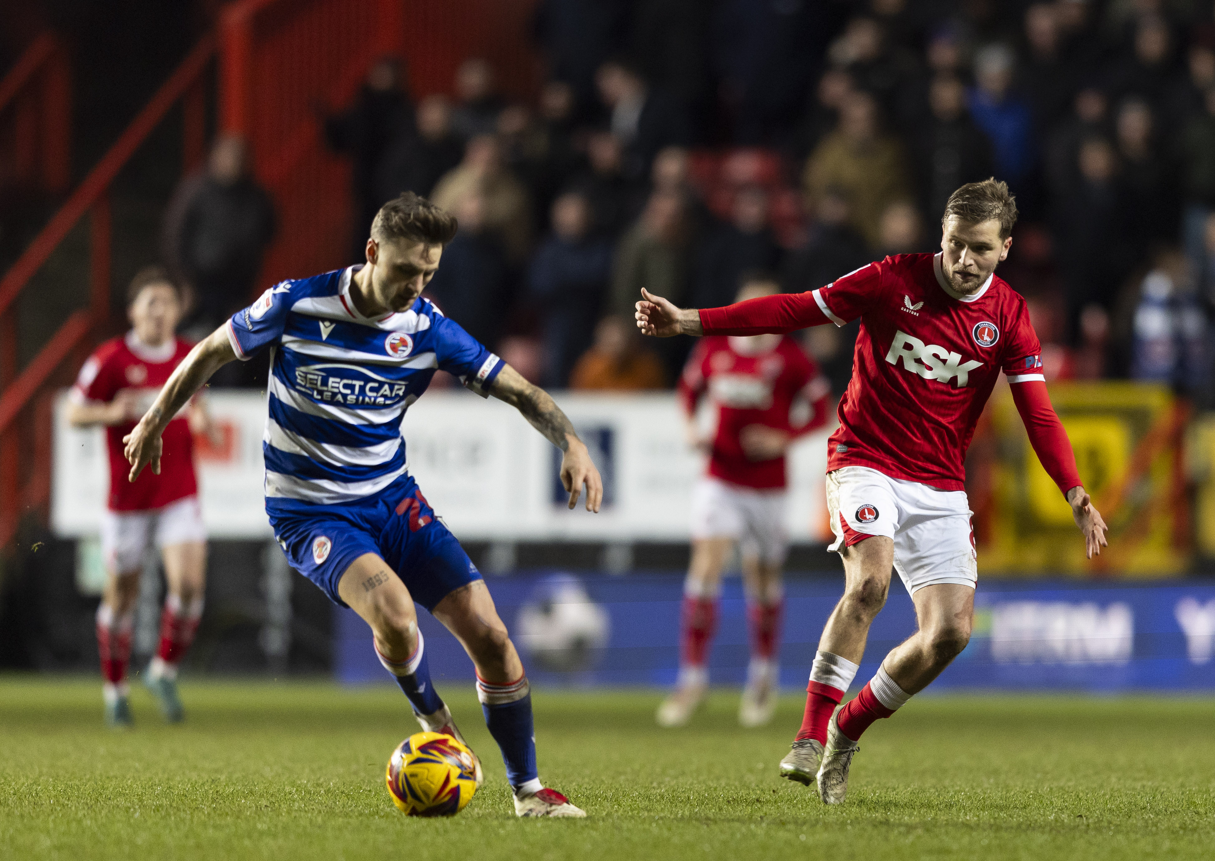 Luke Berry battles for the ball