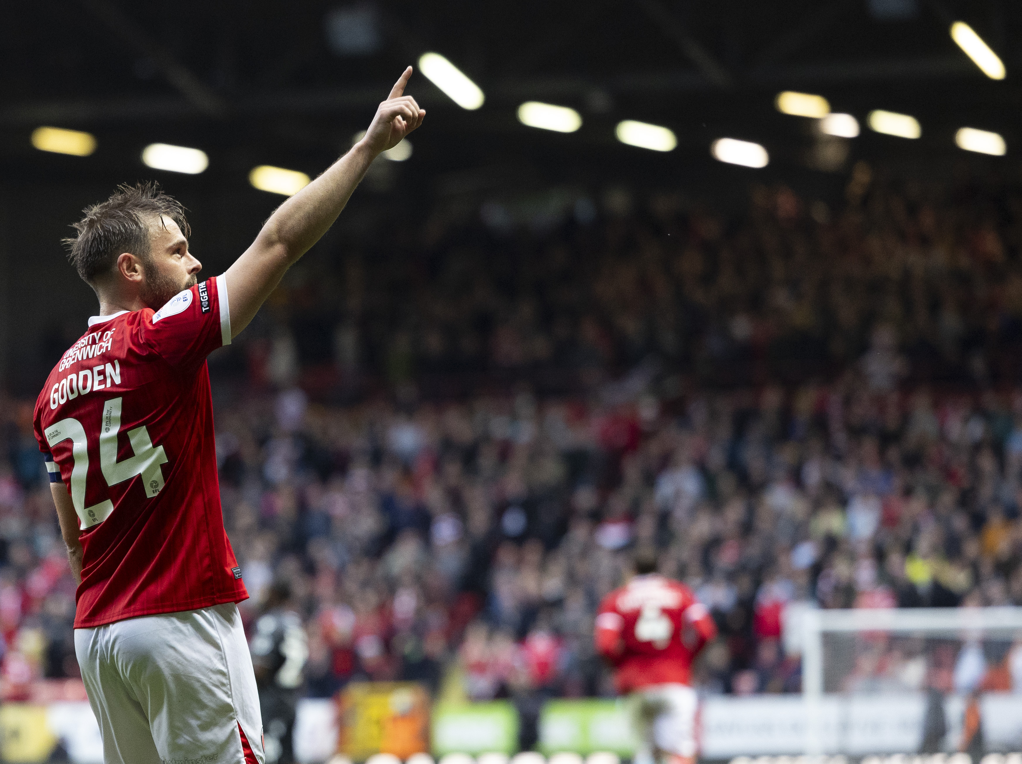 Matty Godden celebrates