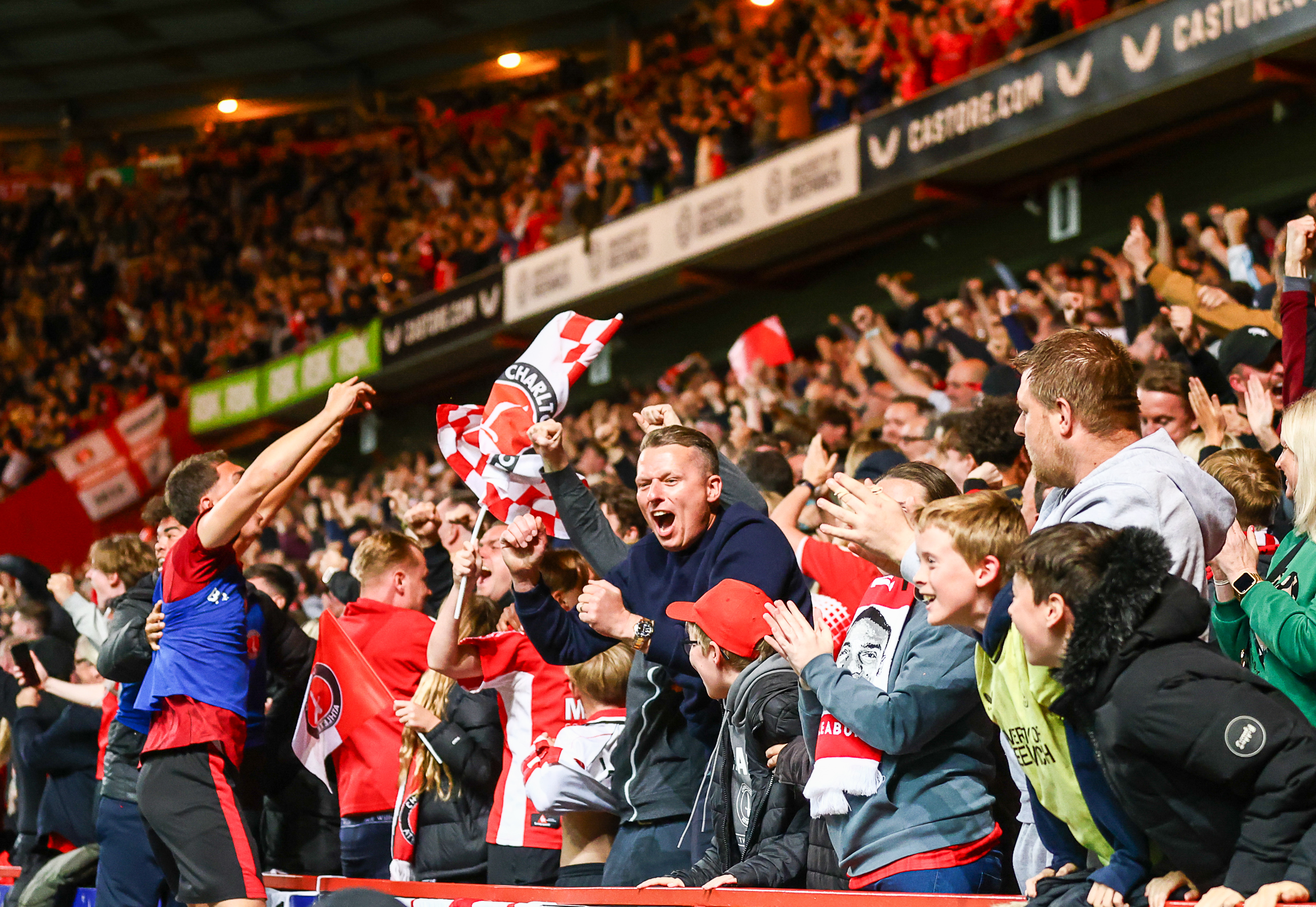 Charlton fans celebrate