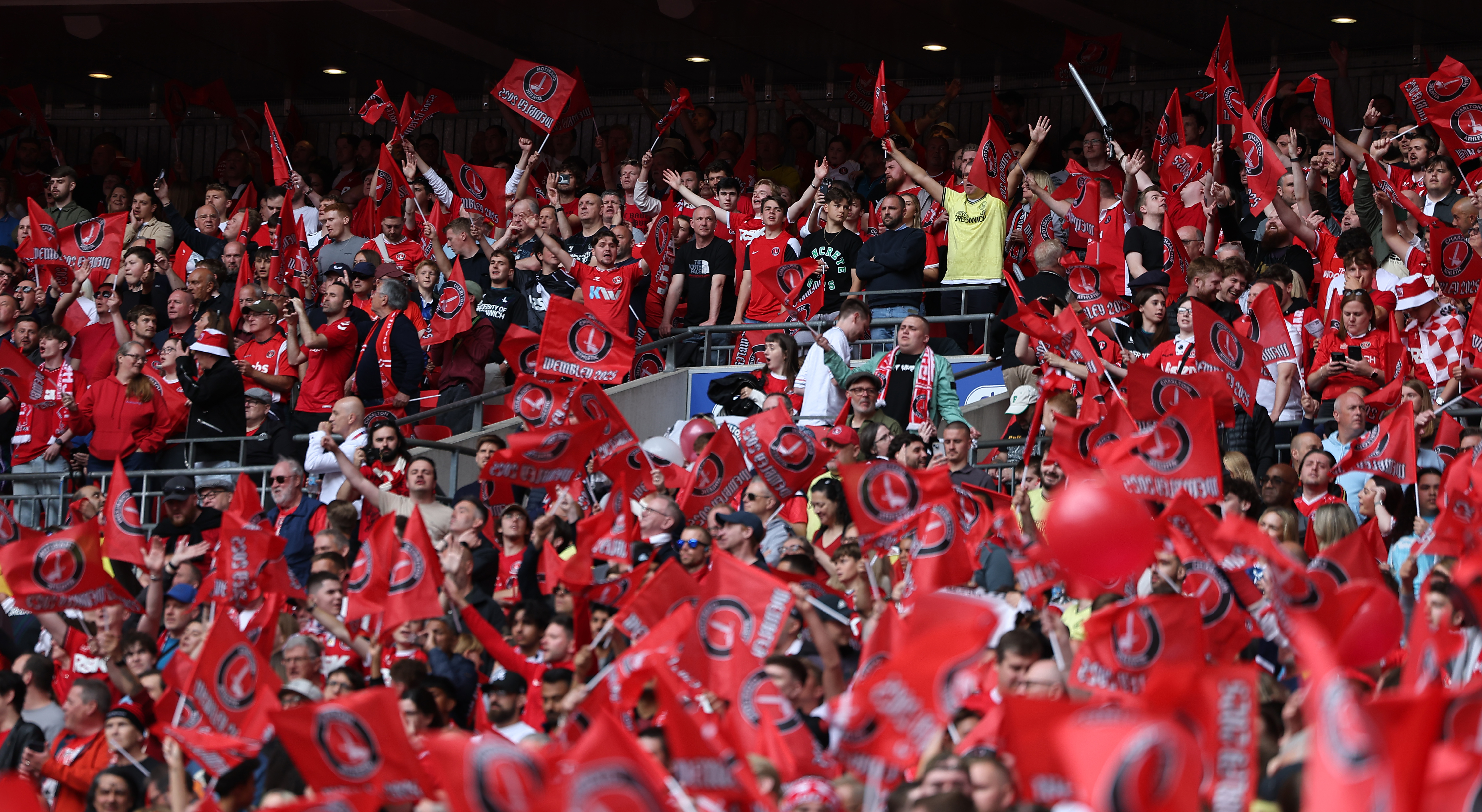 Charlton fans celebrate