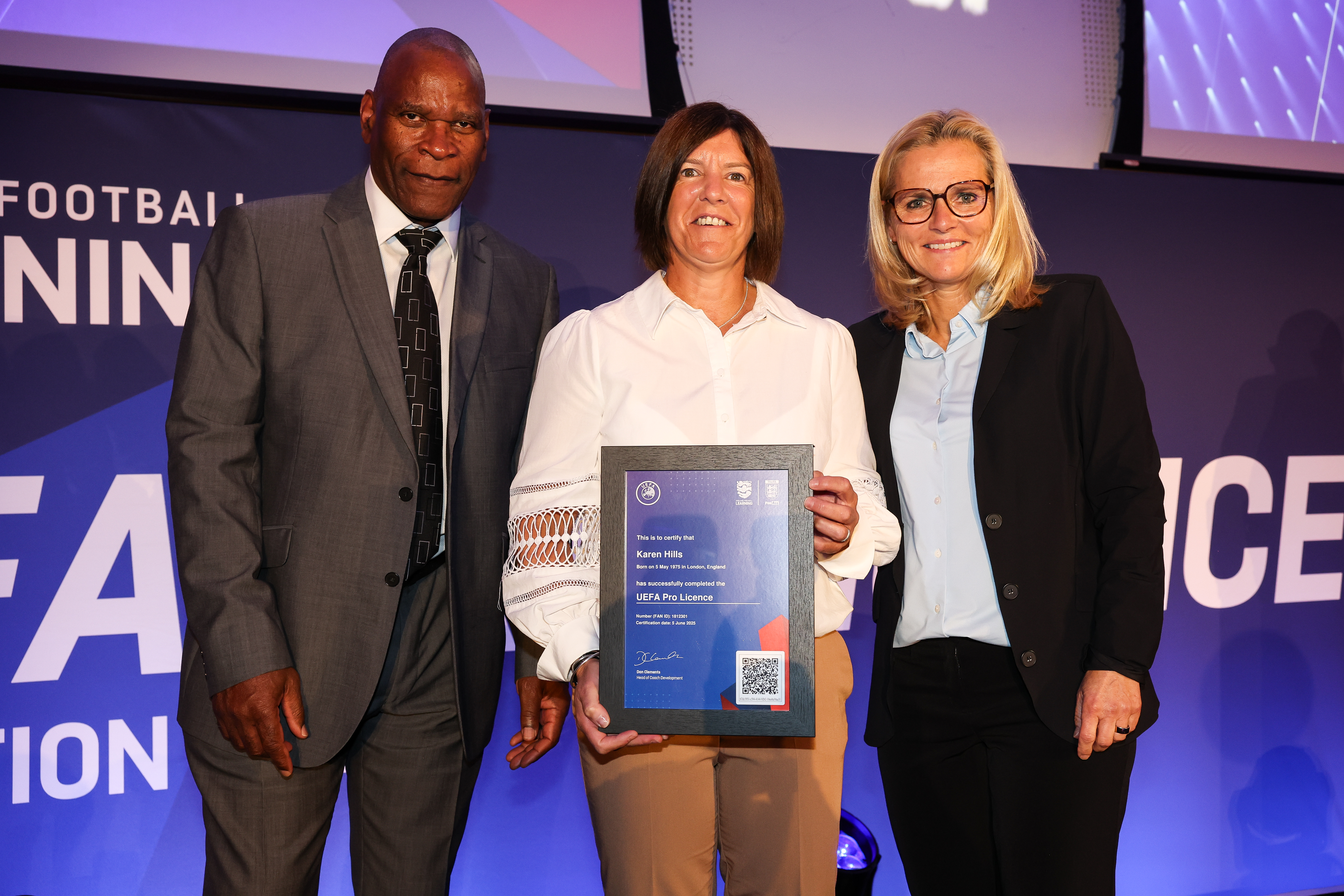 Karen Hills receiving Pro License