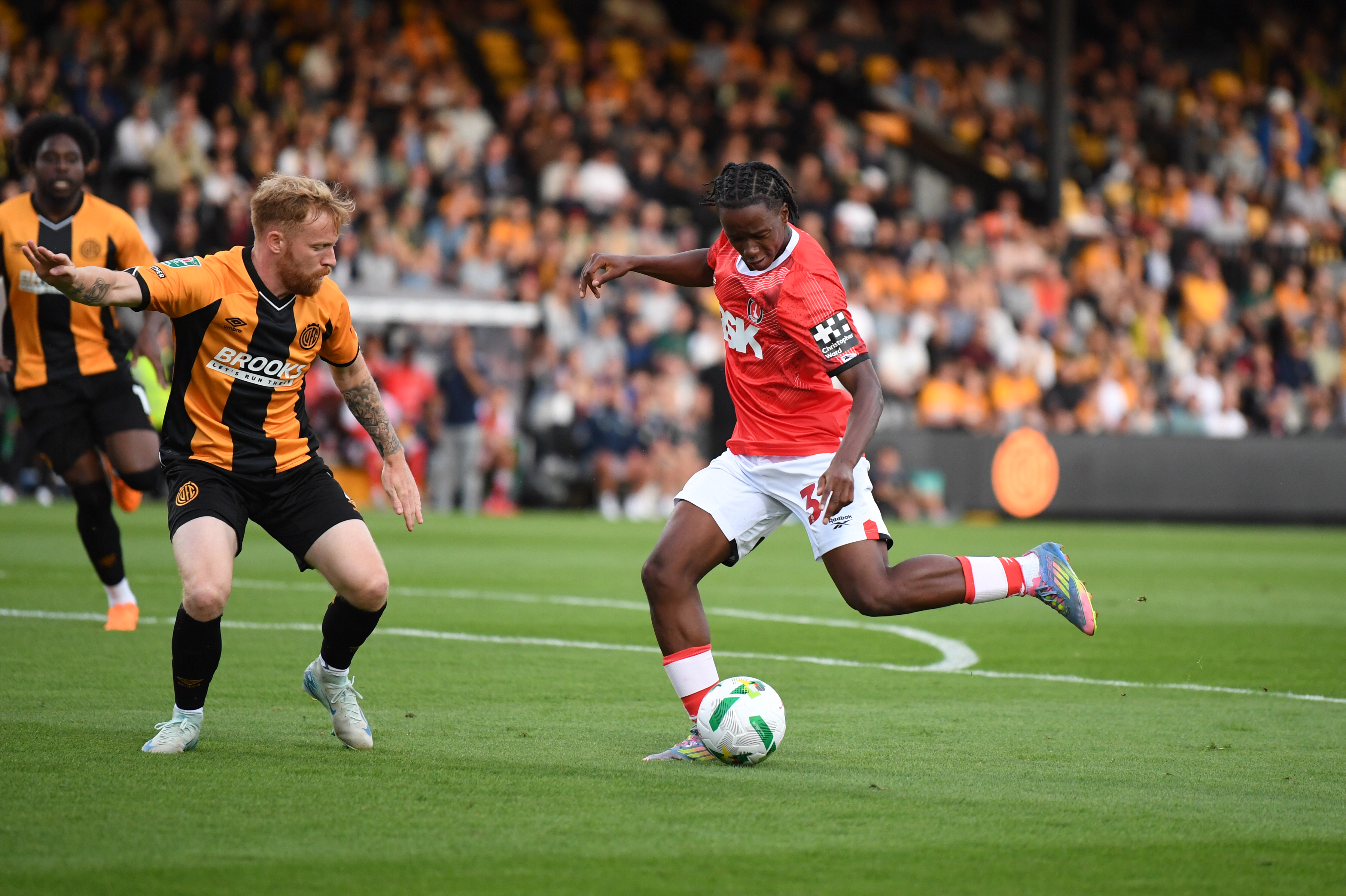 Charlton on the ball against Cambridge