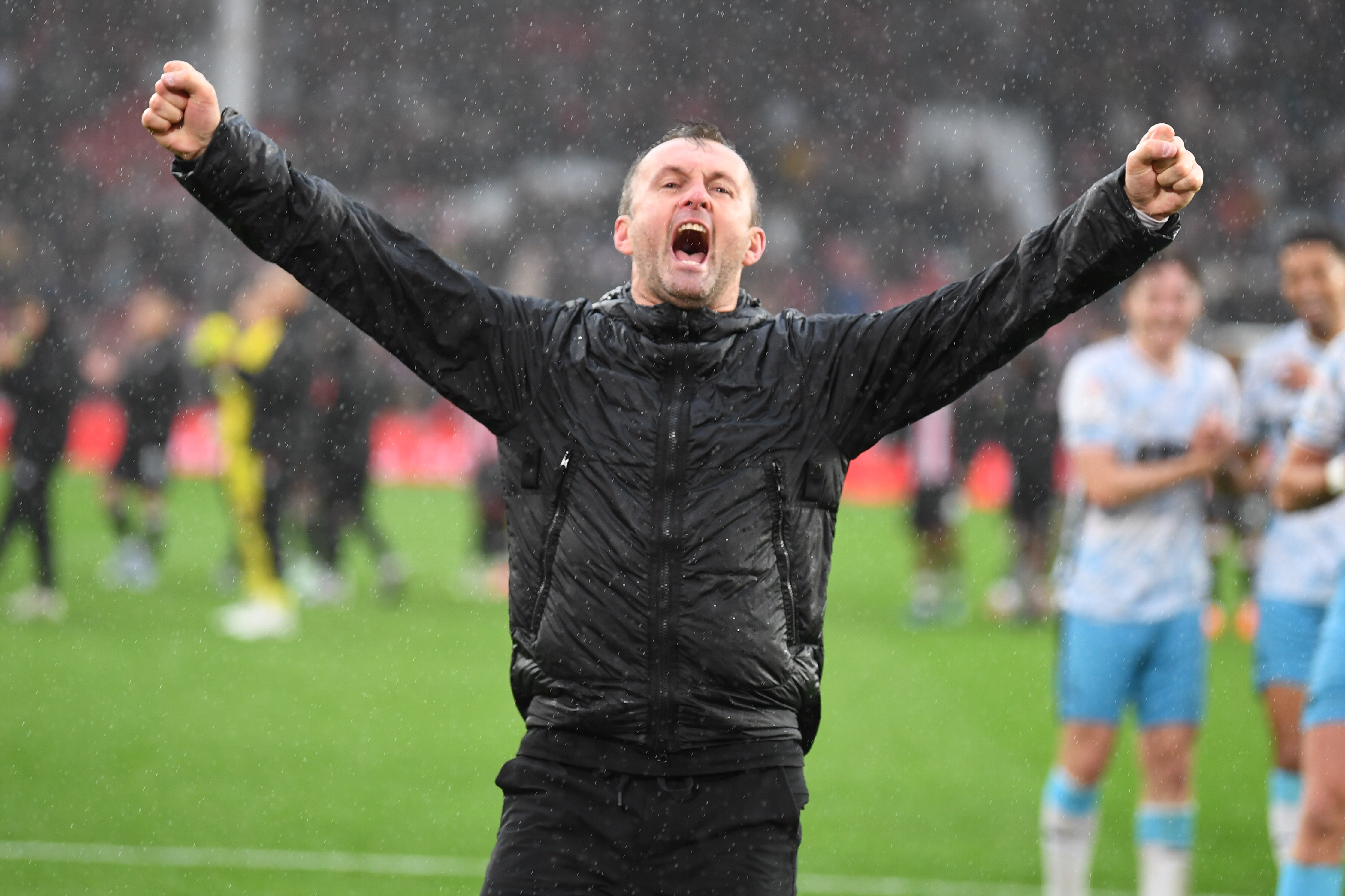 Nathan Jones celebrates