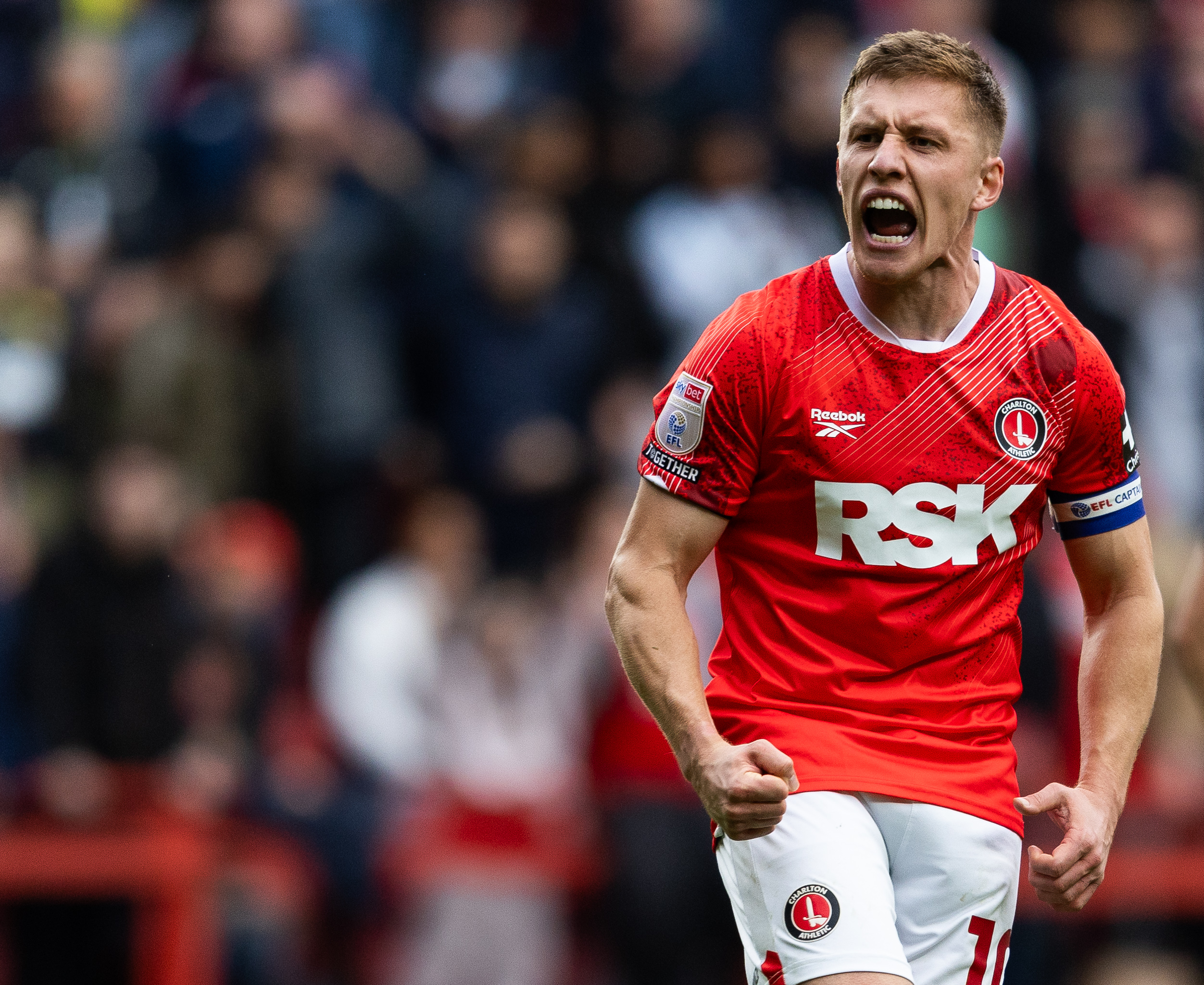 Greg Docherty celebrating