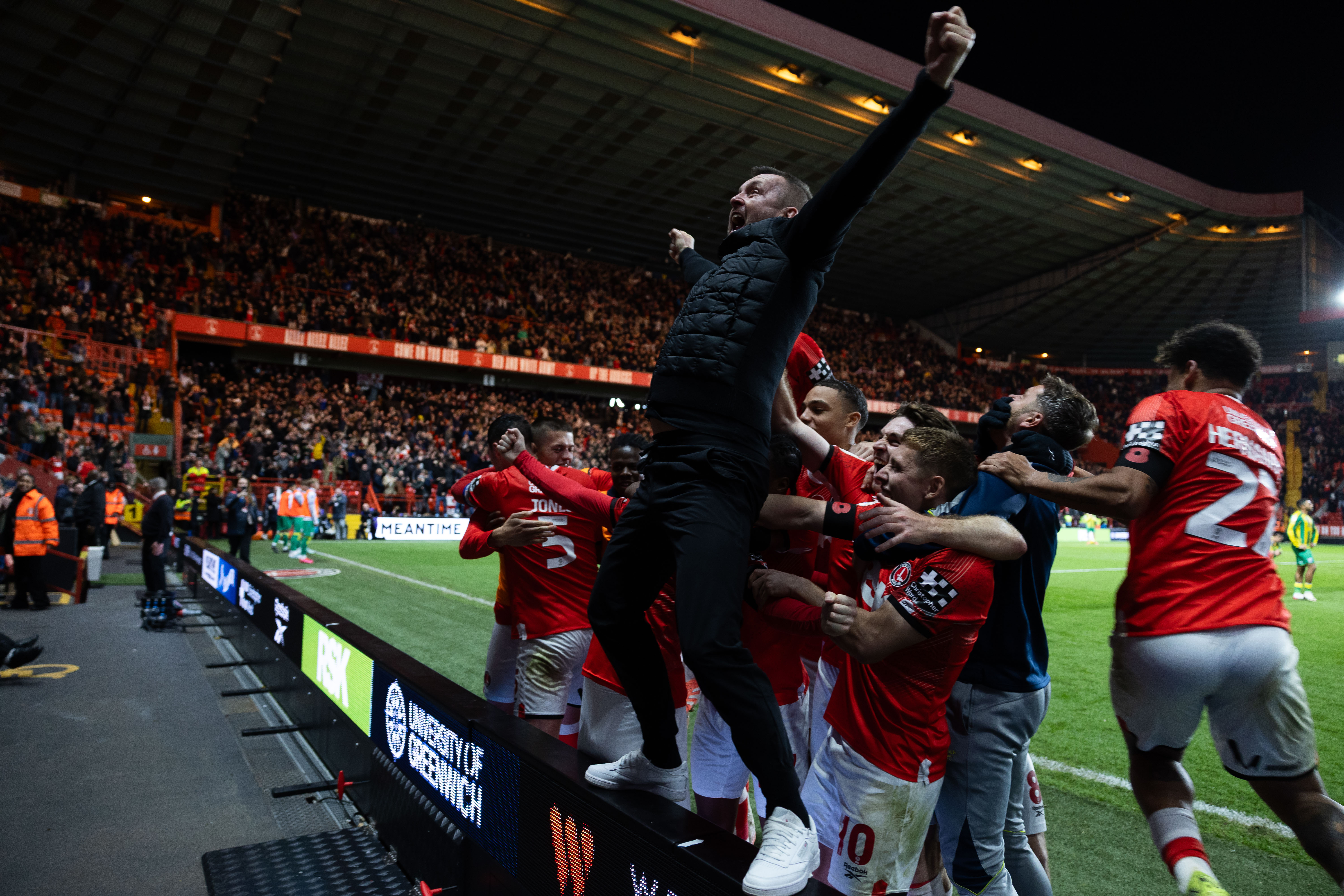 Charlton celebrate a late win