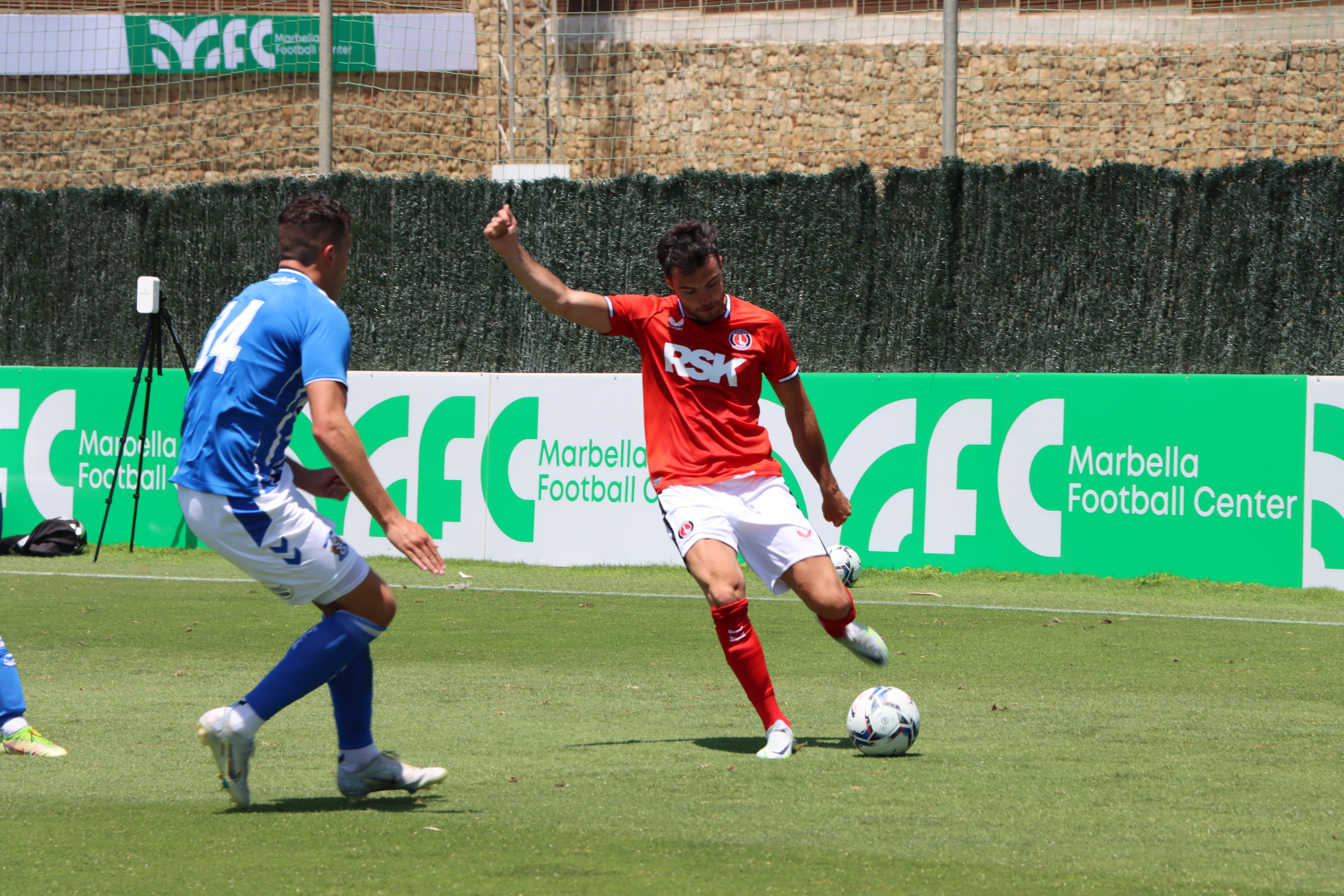 Scott Fraser delivers a cross into the box 