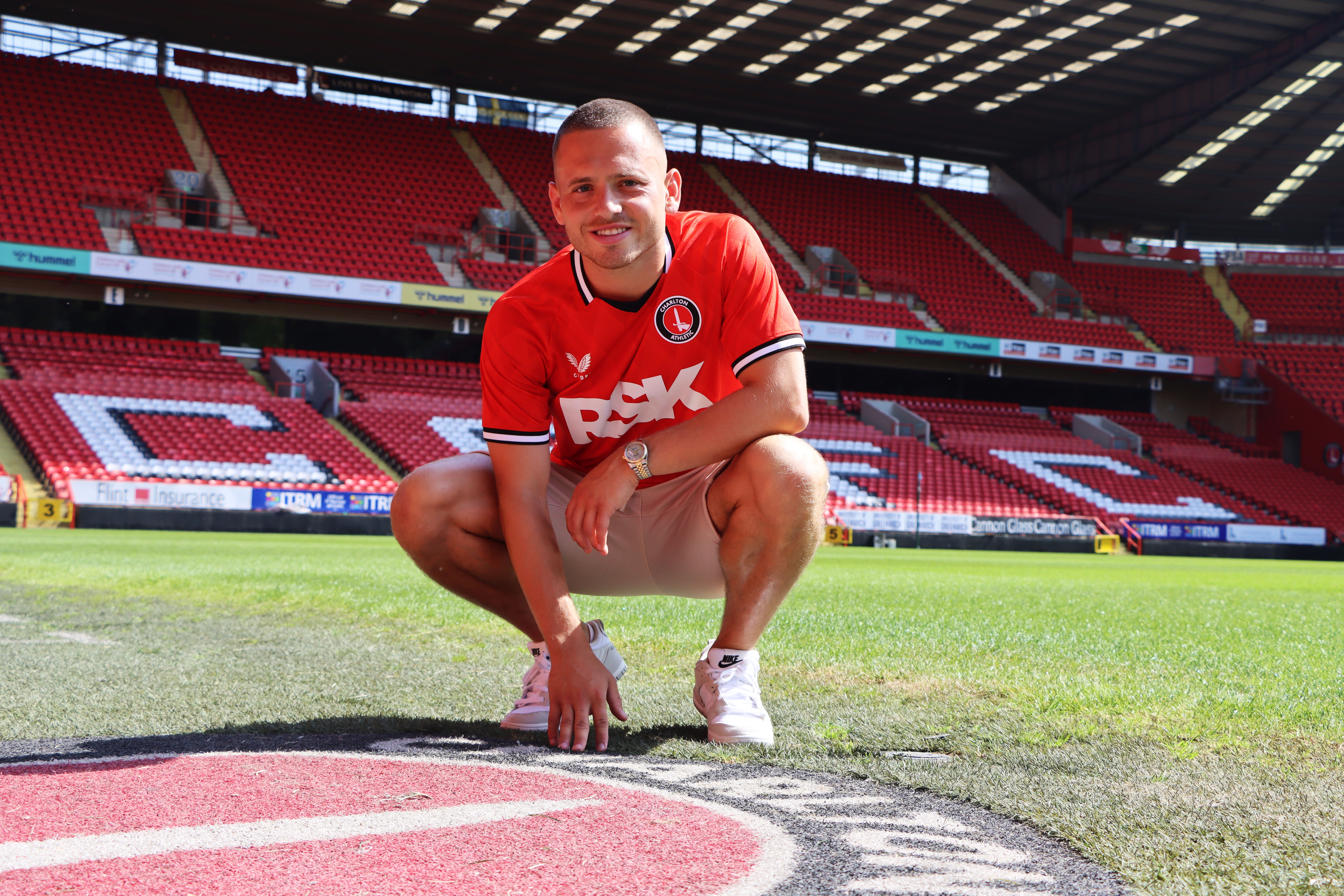 Jack Payne pitchside at The Valley