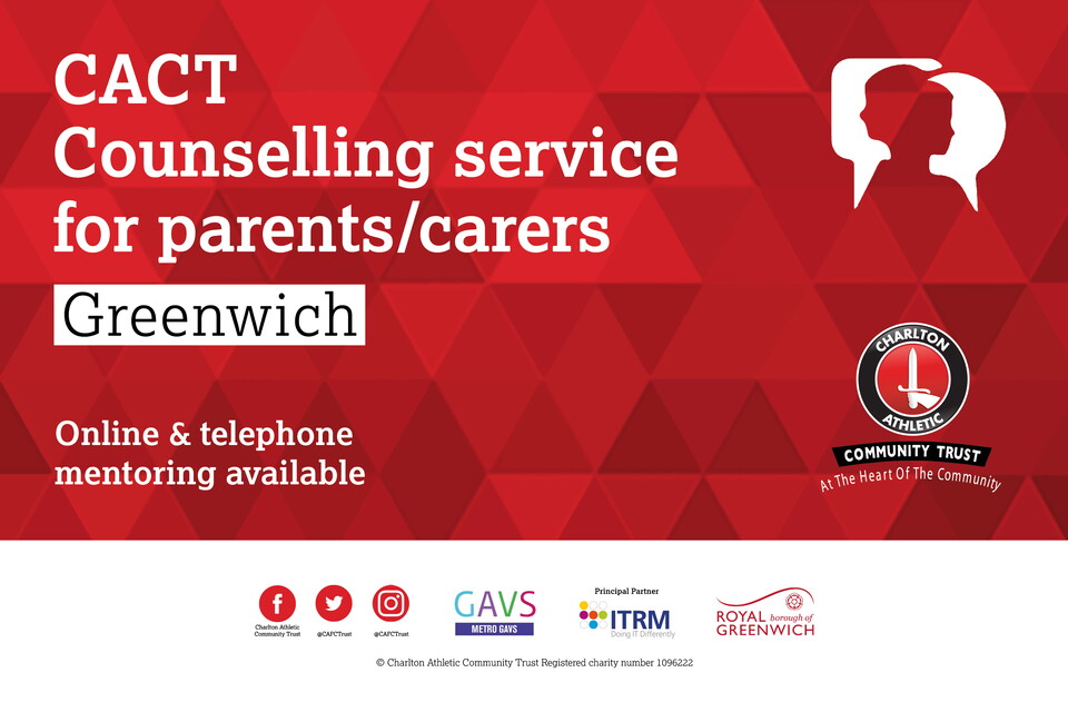 Poster for CACT's counselling services in Greenwich