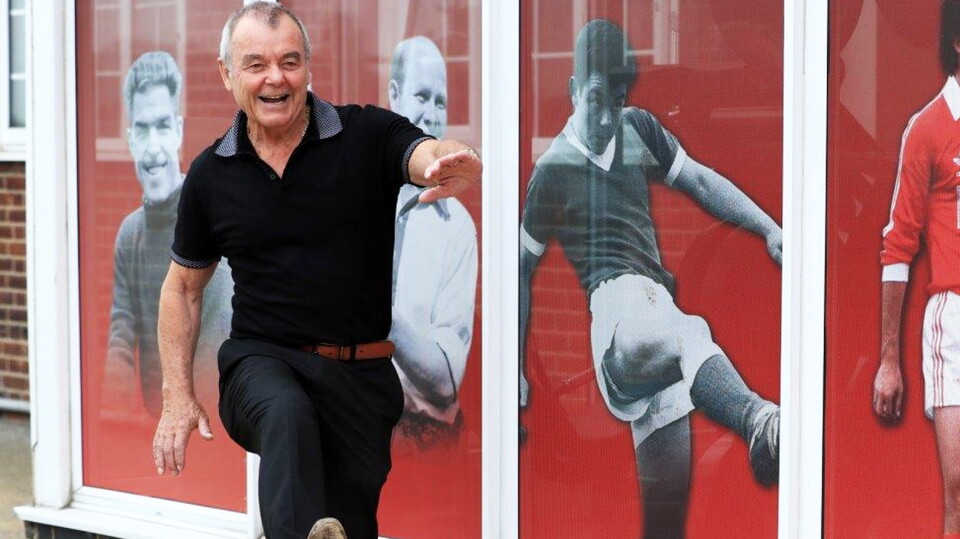 Keith Peacock outside club shop