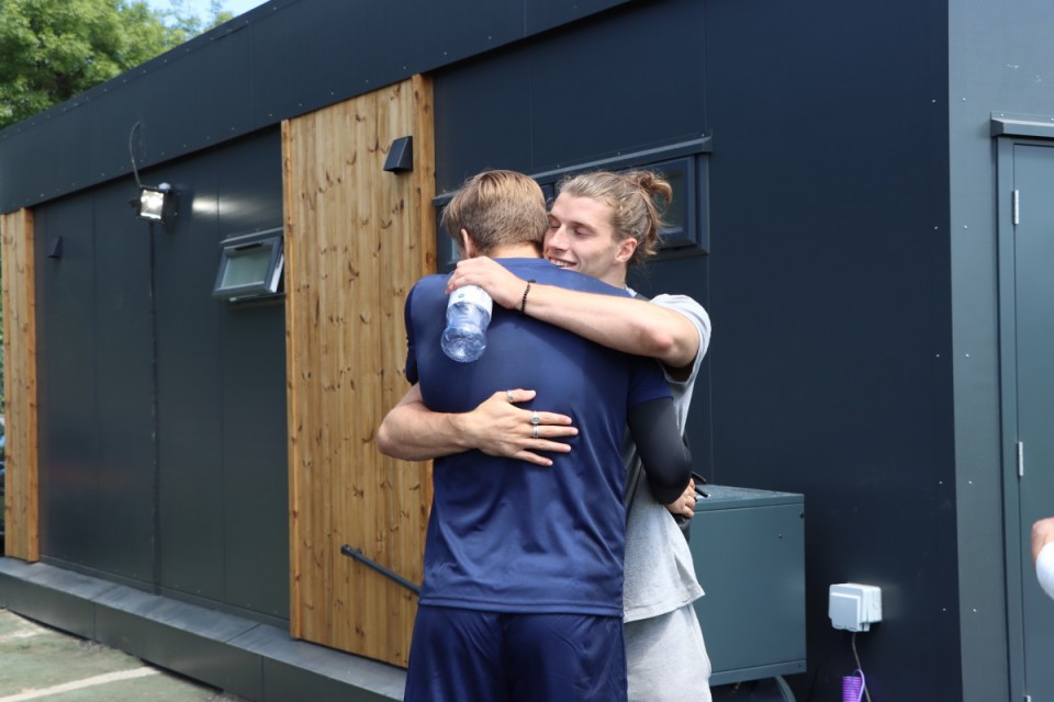 Josh Davison embraces Ashley Maynard-Brewer