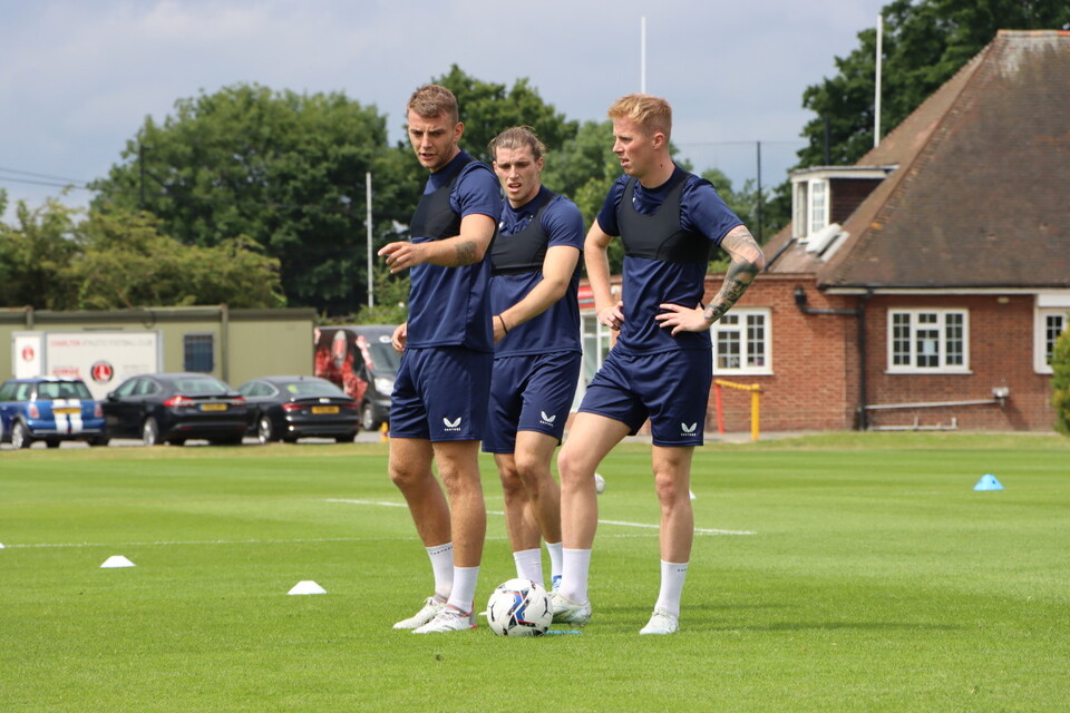 Charlie Kirk looks on at Sparrows Lane with the ball at his feet