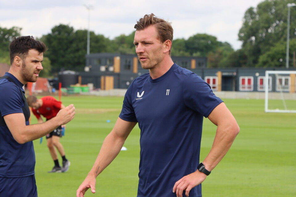 Alex Gilbey pictured during pre-season training