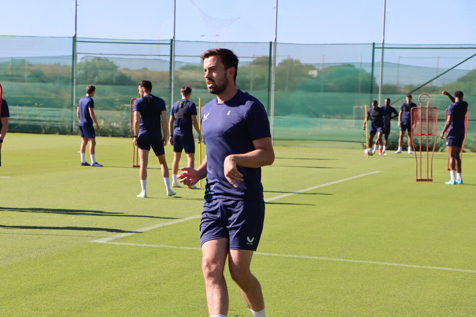 Eoghan O'Connell in action during pre-season training