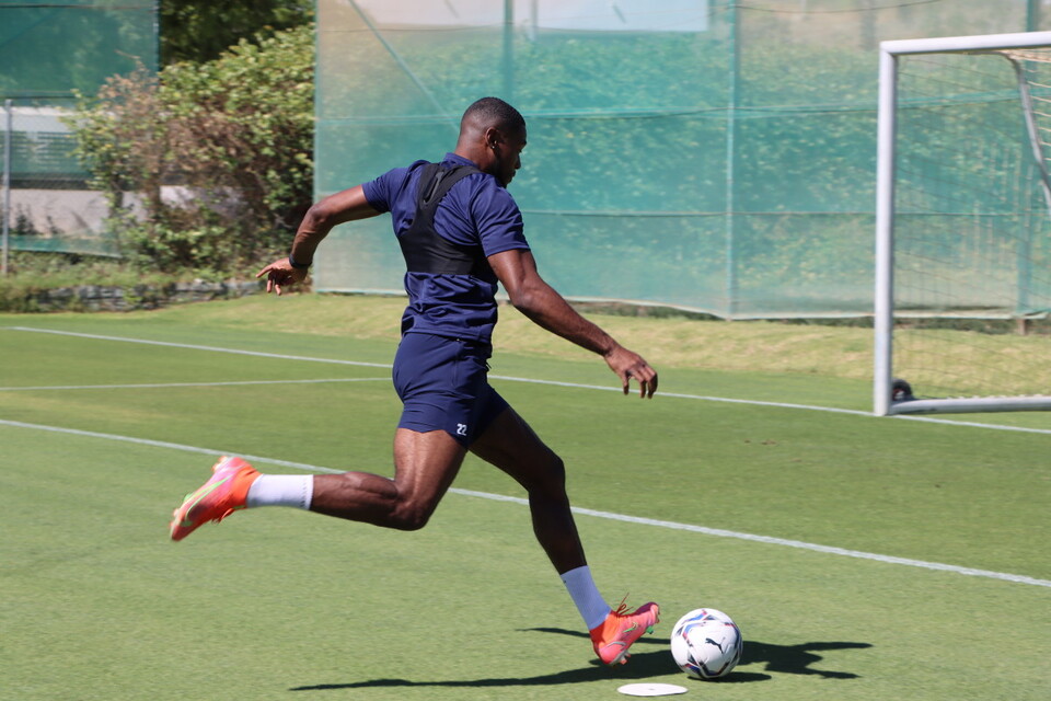 Chuks Aneke goes for goal