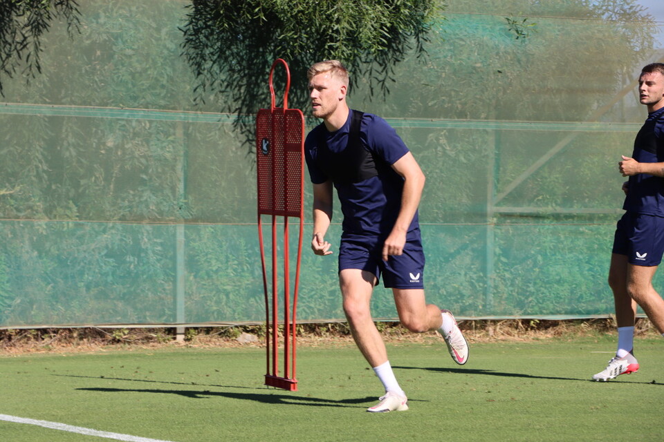 Jayden Stockley pictured during pre-season training
