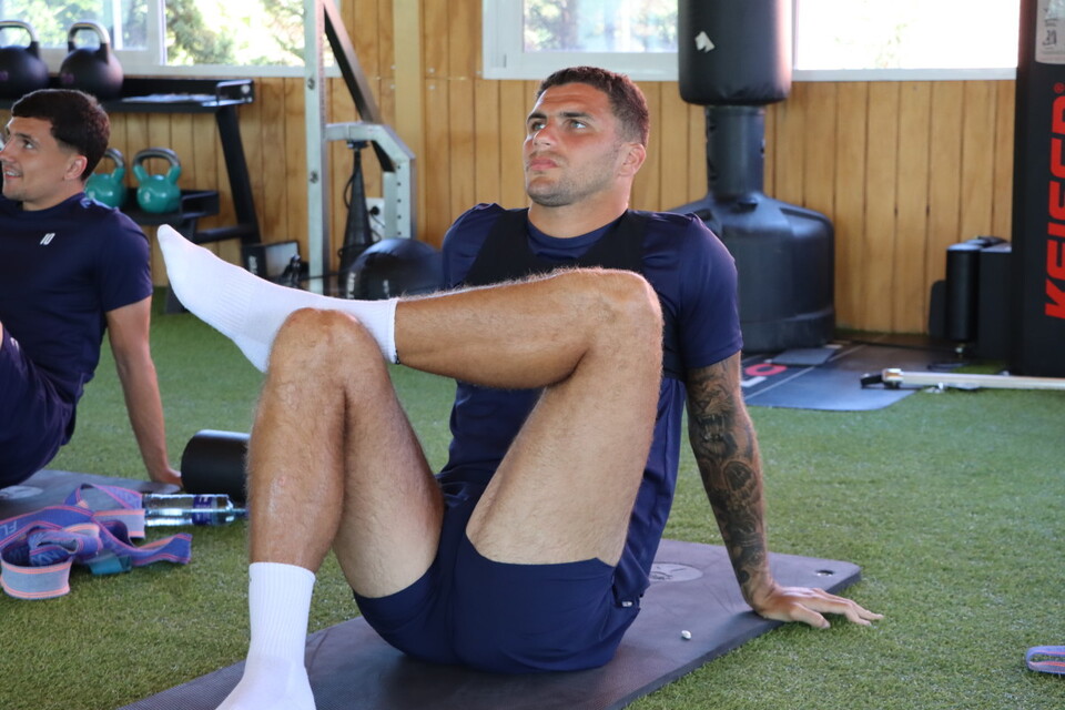 Ryan Inniss and Albie Morgan pictured in the gym