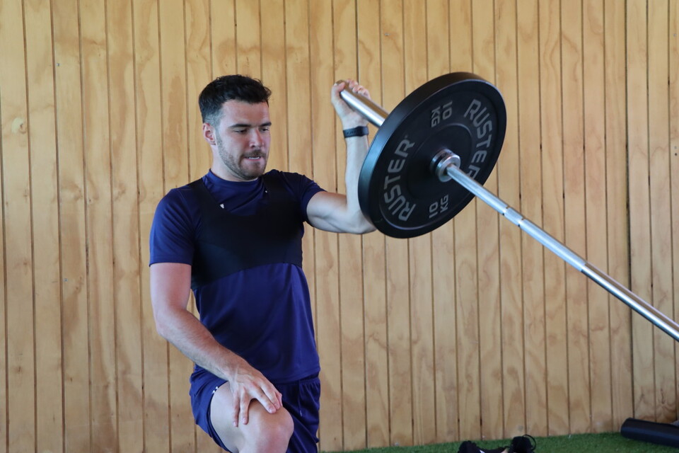 Scott Fraser working hard in the gym