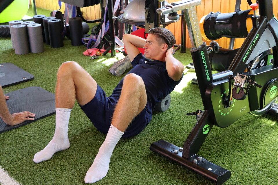 George Dobson in the gym