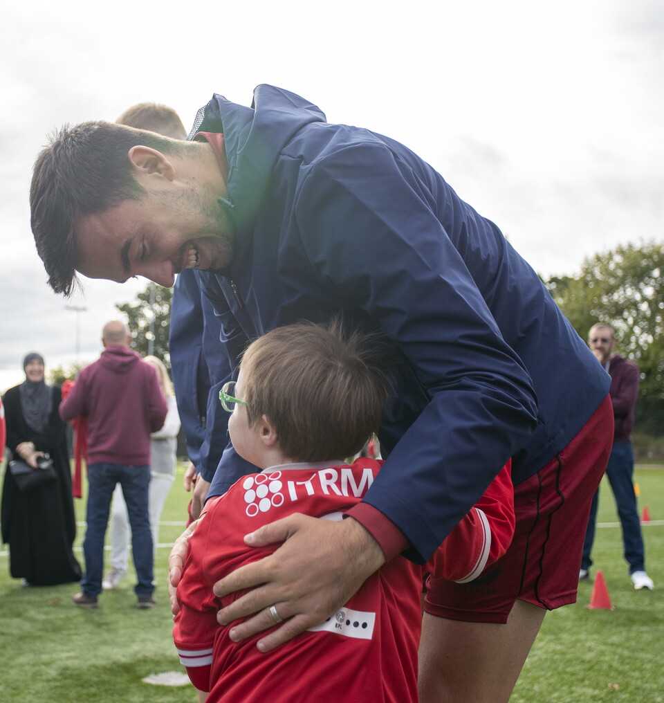 Charlton players meet the Upbeats