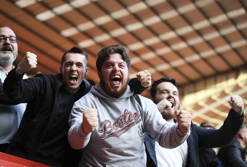 Charlton fans celebrate