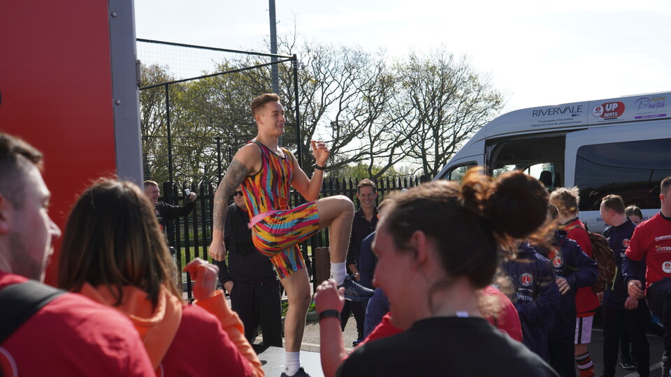 Boxer Jake Goodwin hosting a warm up